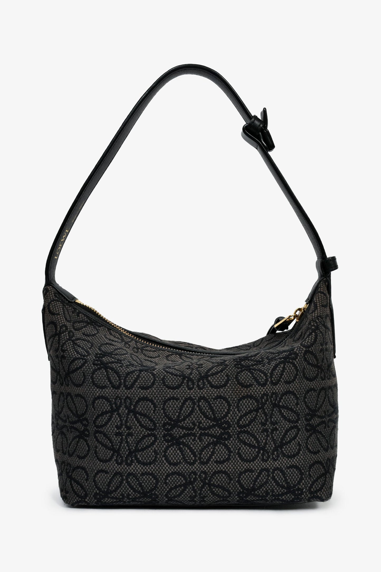 Loewe Blue/Grey Anagram Jacquard Canvas Small Cubi Shoulder Bag