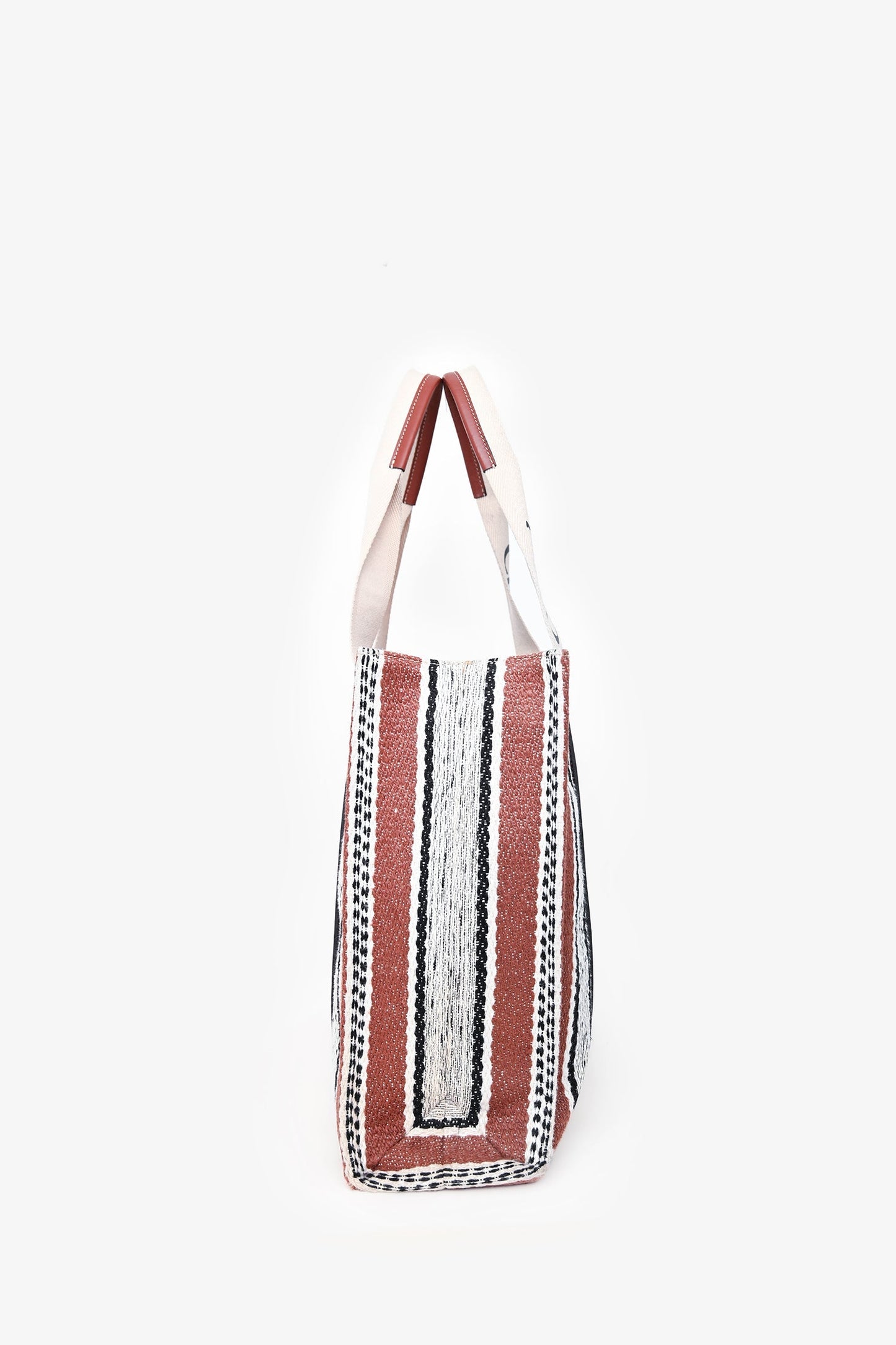 Chloé Brown/White Logo Canvas Tote
