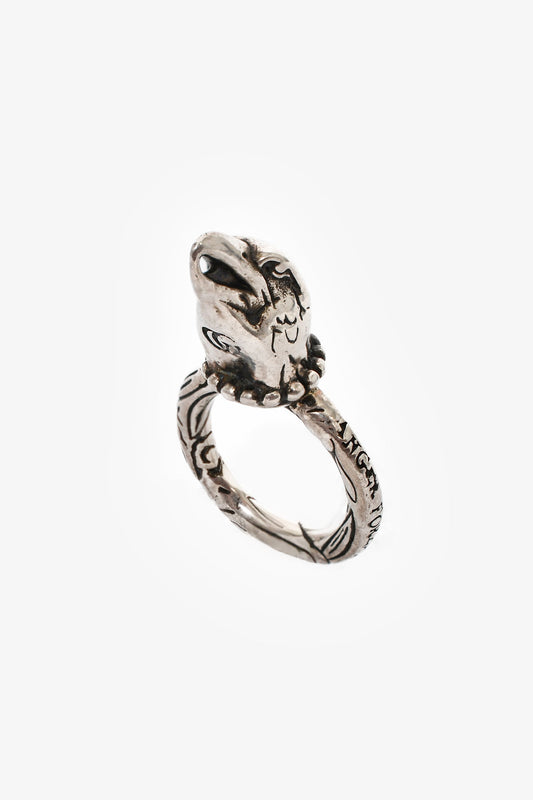Gucci Sterling Silver 'Anger Forest' Eagle Ring Size 8