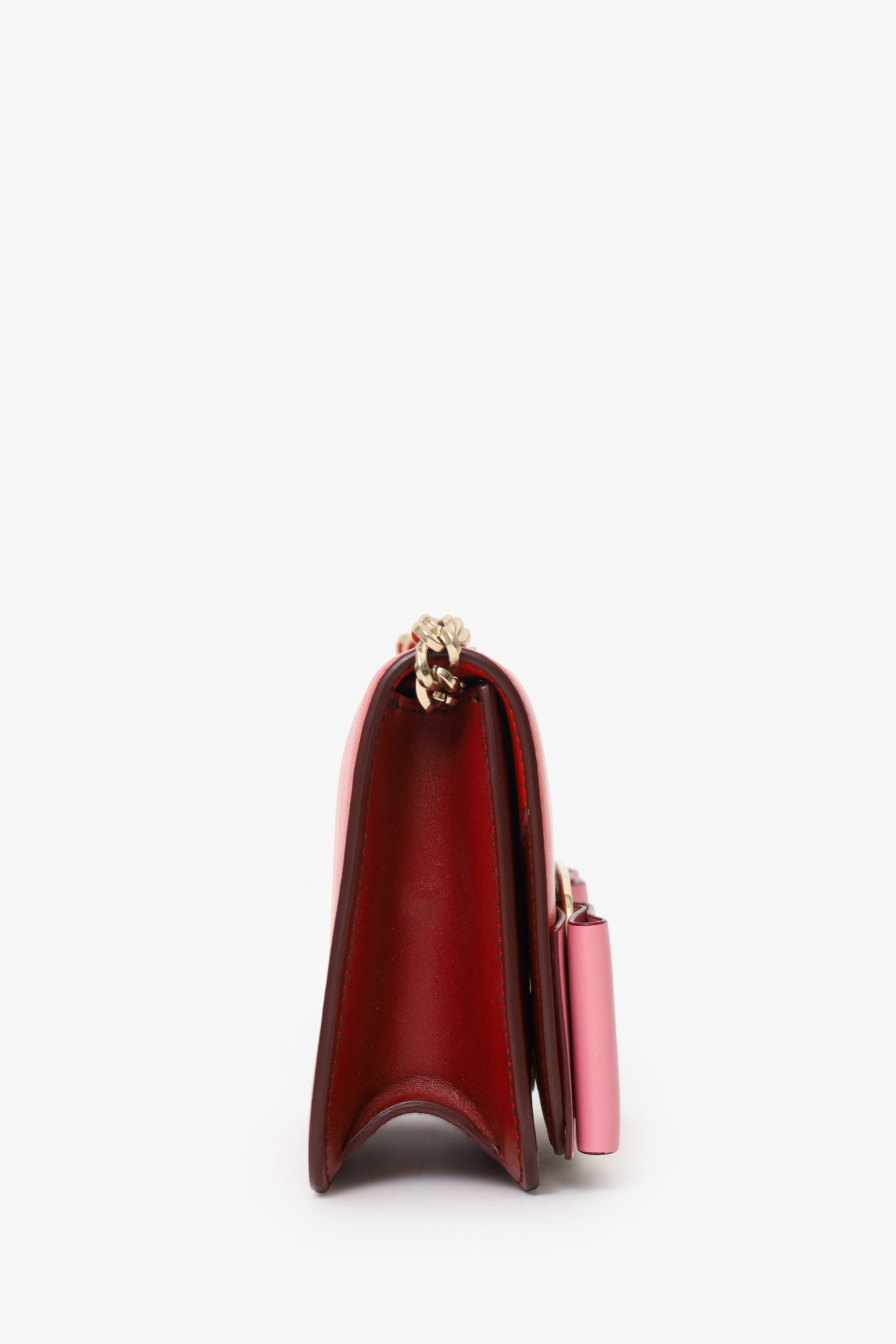 Salvatore Ferragamo Pink/Red Leather Oversized Vara Bow Mini Bag