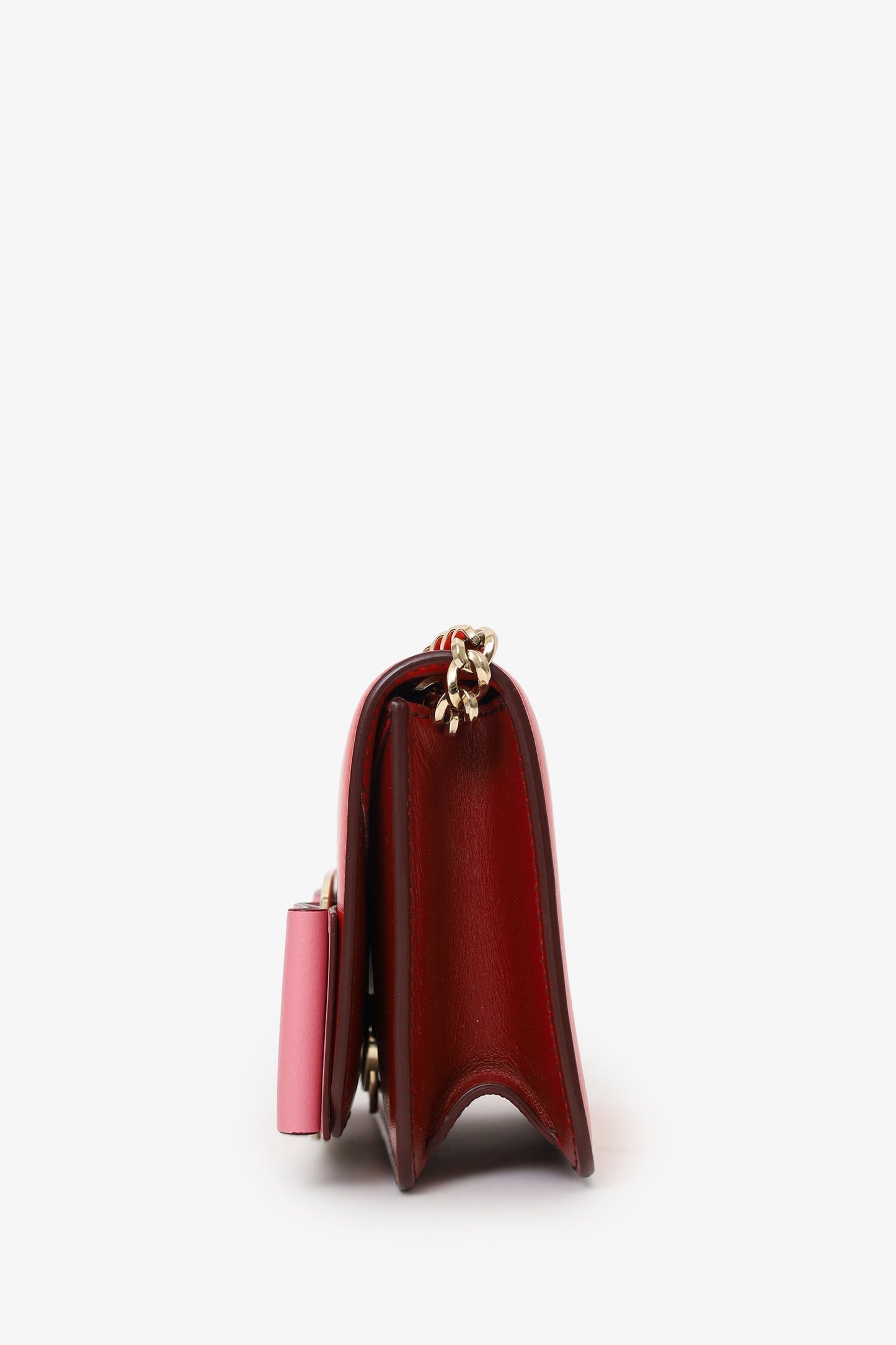 Salvatore Ferragamo Pink/Red Leather Oversized Vara Bow Mini Bag