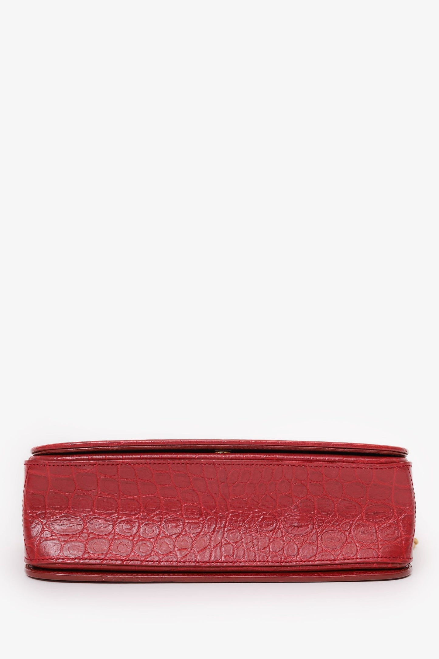 Saint Laurent Red Embossed Elise Shoulder Bag