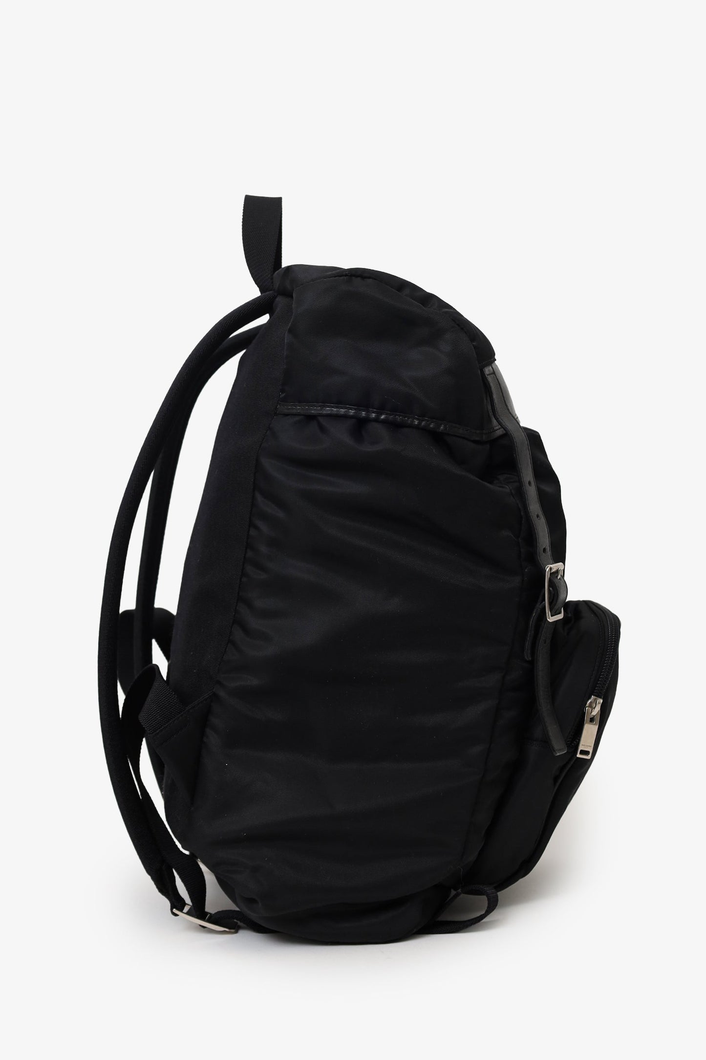 Saint Laurent Black Nylon/Leather Buckled Backpack