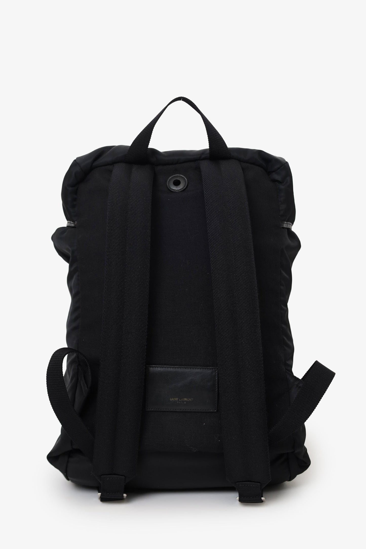 Saint Laurent Black Nylon/Leather Buckled Backpack
