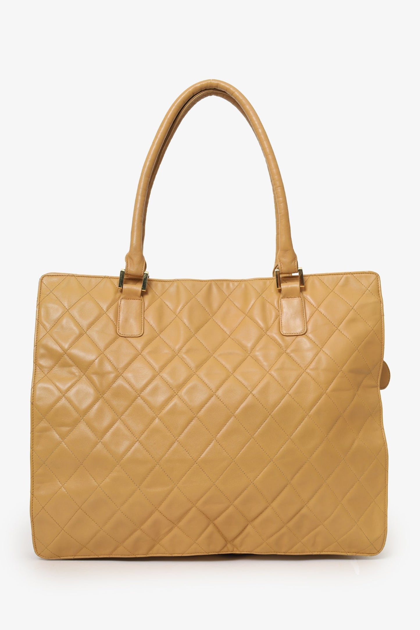 Chanel™ Vintage Beige Quilted Lambskin CC Briefcase