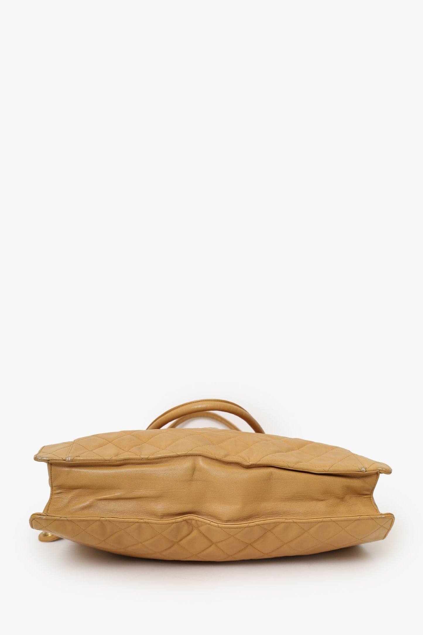 Chanel™ Vintage Beige Quilted Lambskin CC Briefcase