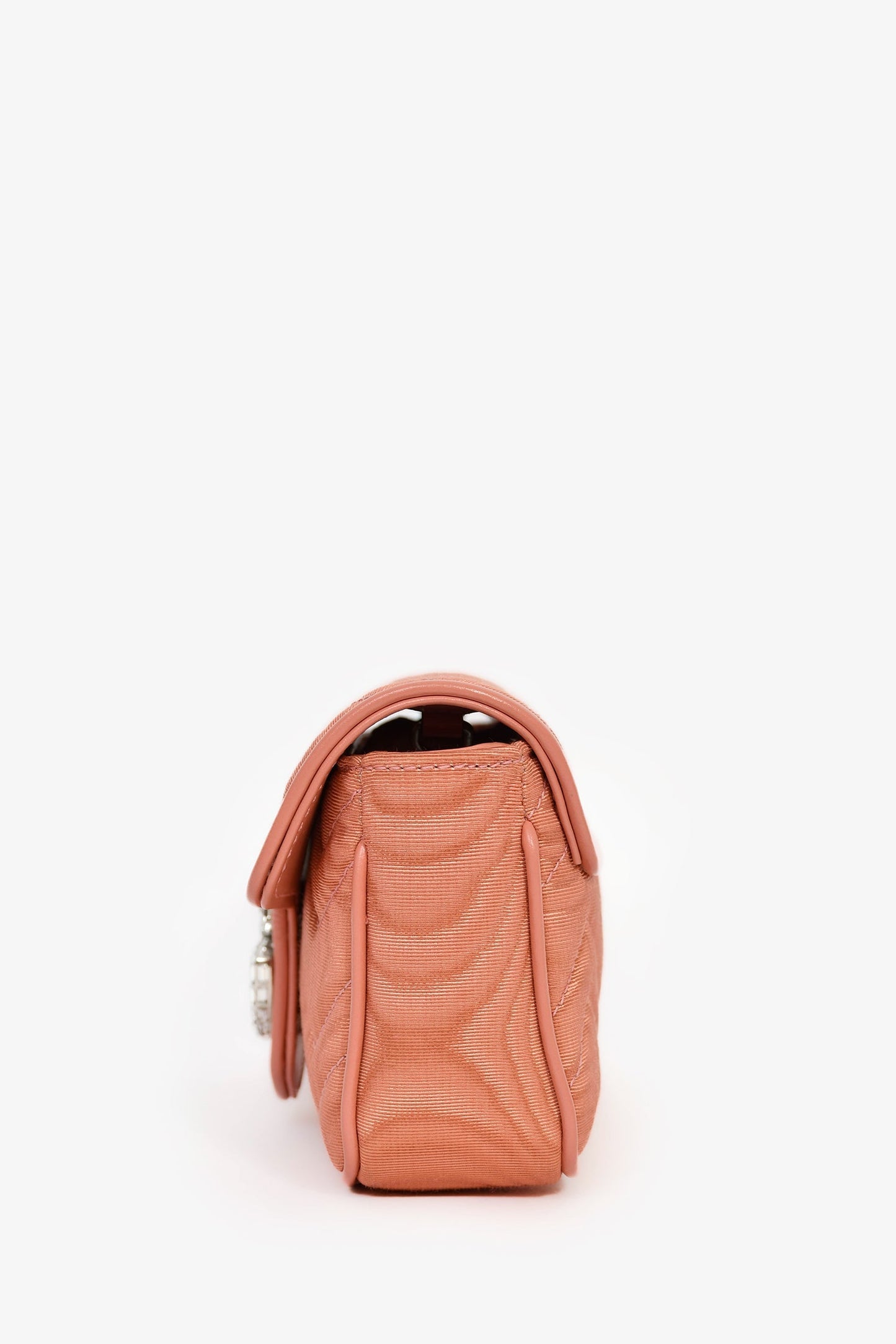 Gucci Blush Moire Mini GG Marmont Crystal Chain Belt Bag