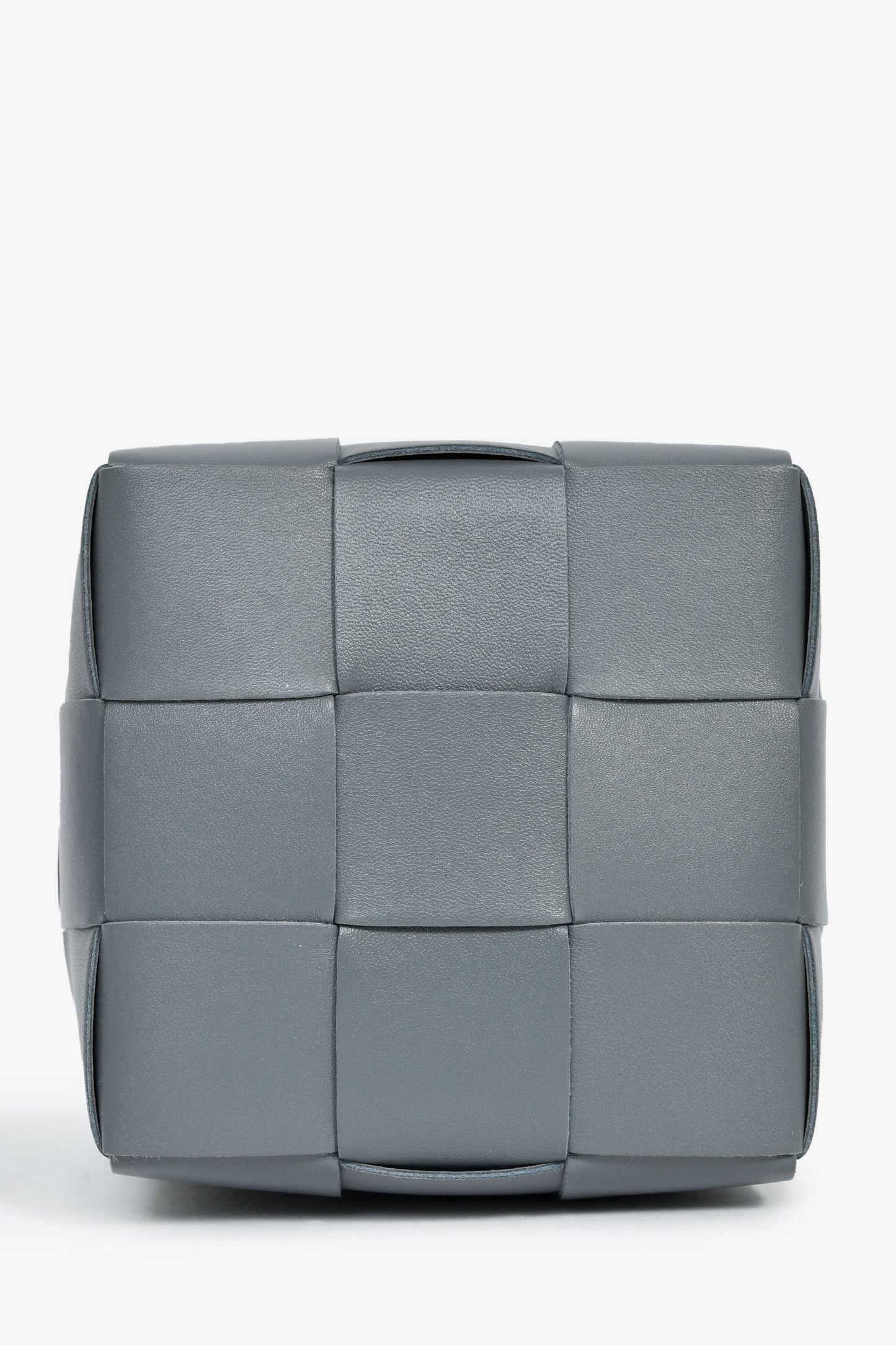 Bottega Veneta Grey Lambskin Cassette Mini Bucket Bag