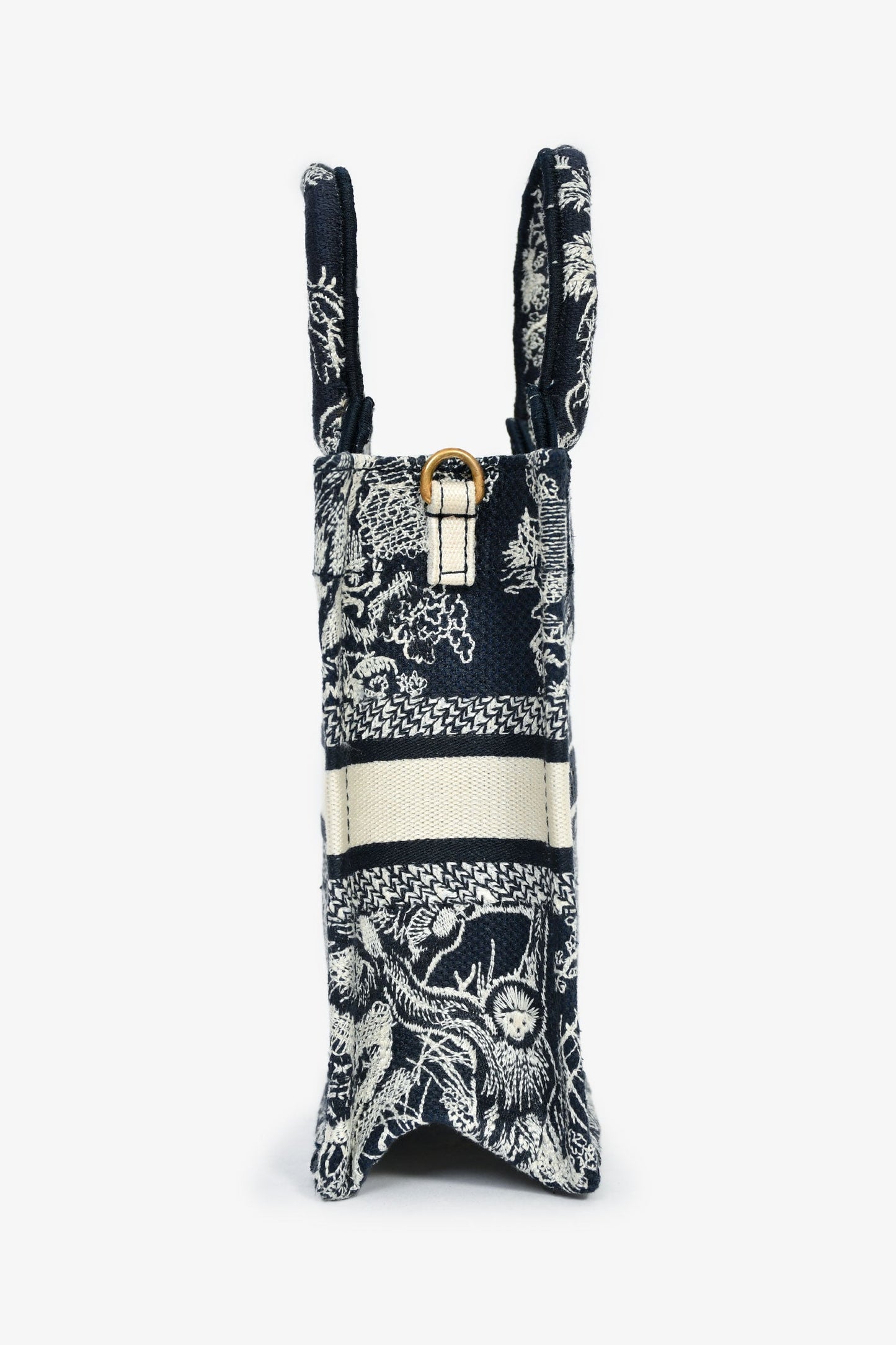 Christian Dior Navy/Cream 'Toile de Jouy' Vertical Mini Book Tote