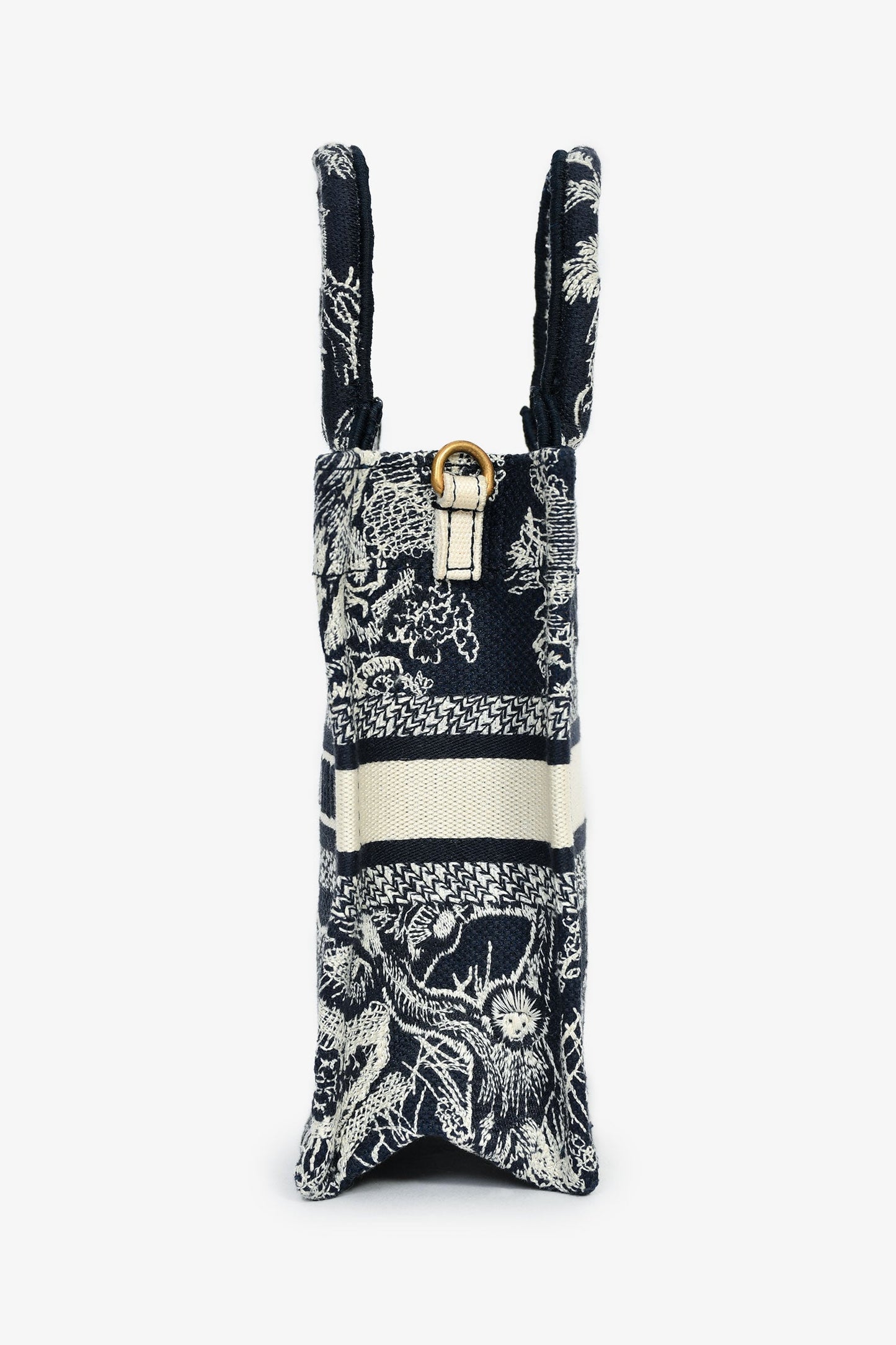 Christian Dior Navy/Cream 'Toile de Jouy' Vertical Mini Book Tote