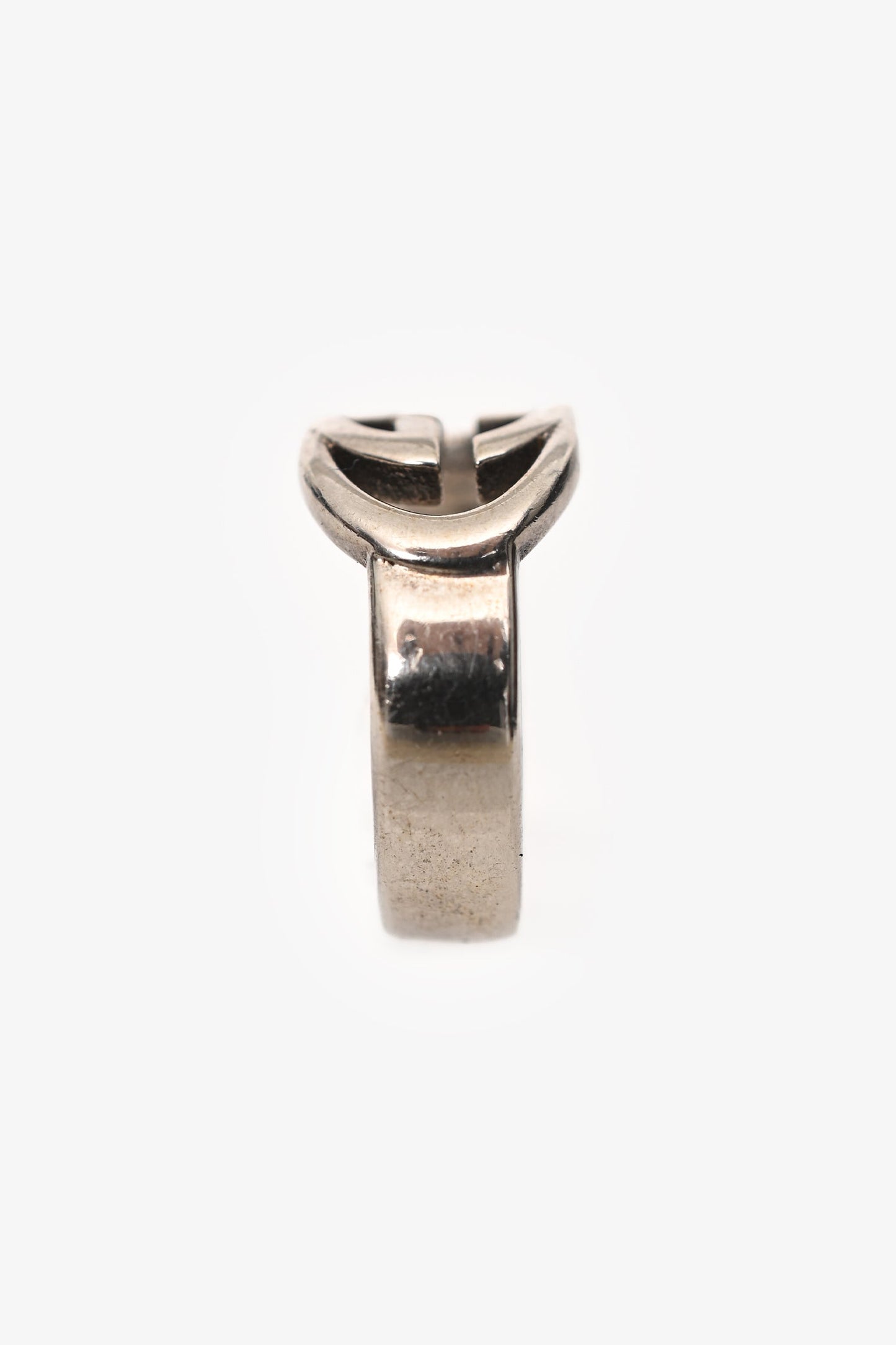 Gucci Sterling Silver Interlocking GG Ring Size 5