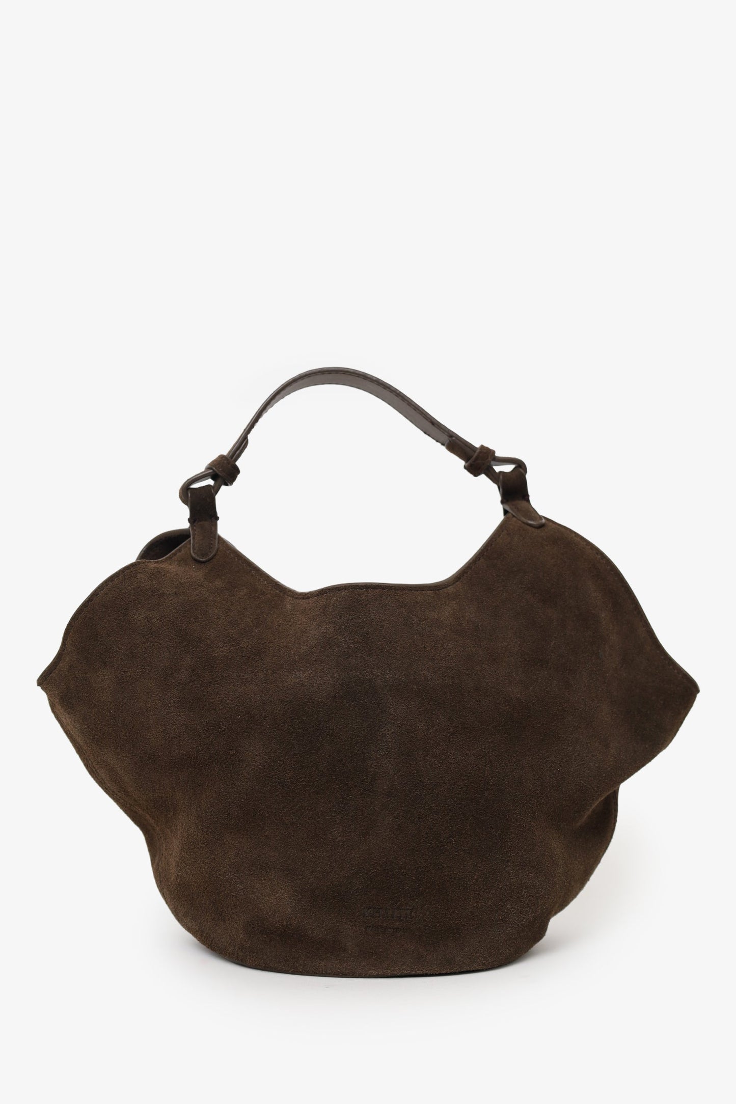 Khaite Brown Suede Lotus Small Top Handle Bag