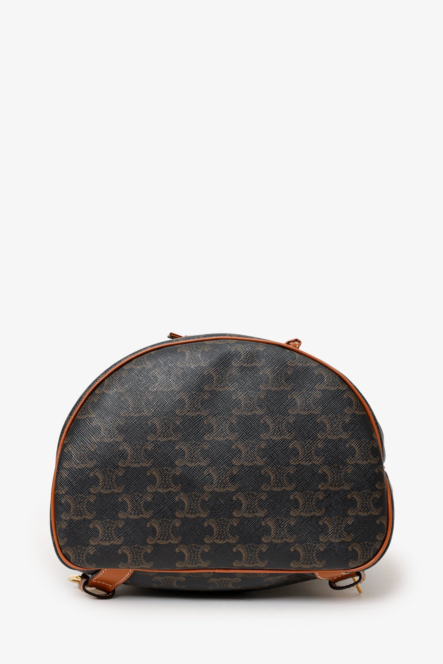 Celine Brown Triomphe Canvas/Calfskin Medium Backpack