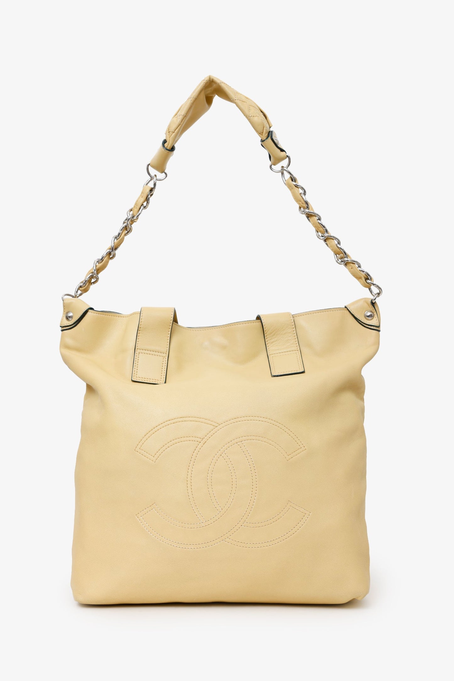 Chanel™ Beige Lambskin Large Edgy Tote Bag