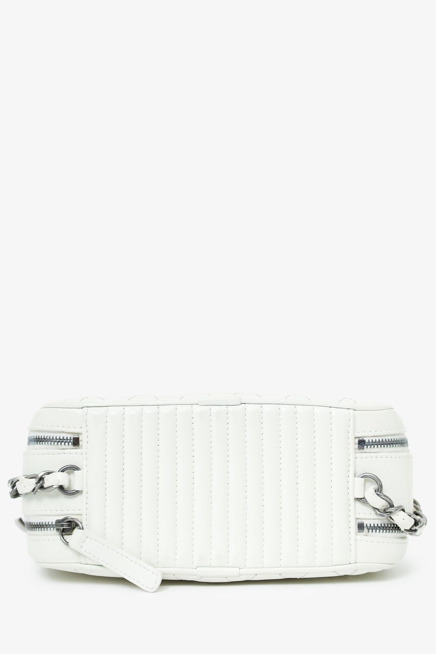 Chanel™ 2014-15 White Quilted Lambskin Leather Coco Boy Camera Bag