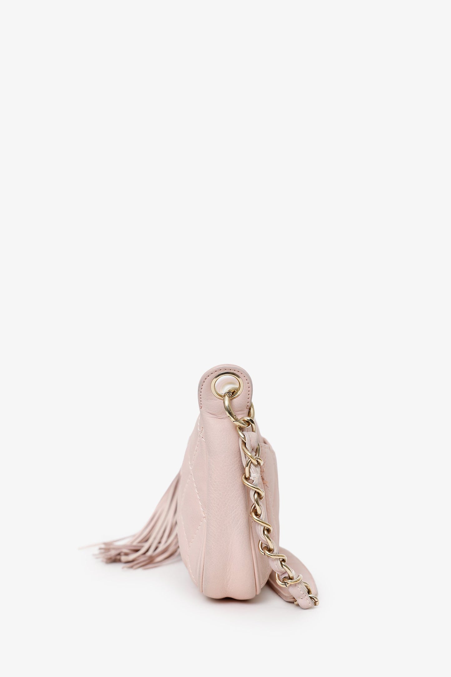 Chanel™ 2004-05 Pink Quilted Leather Tassel Timeless Pochette