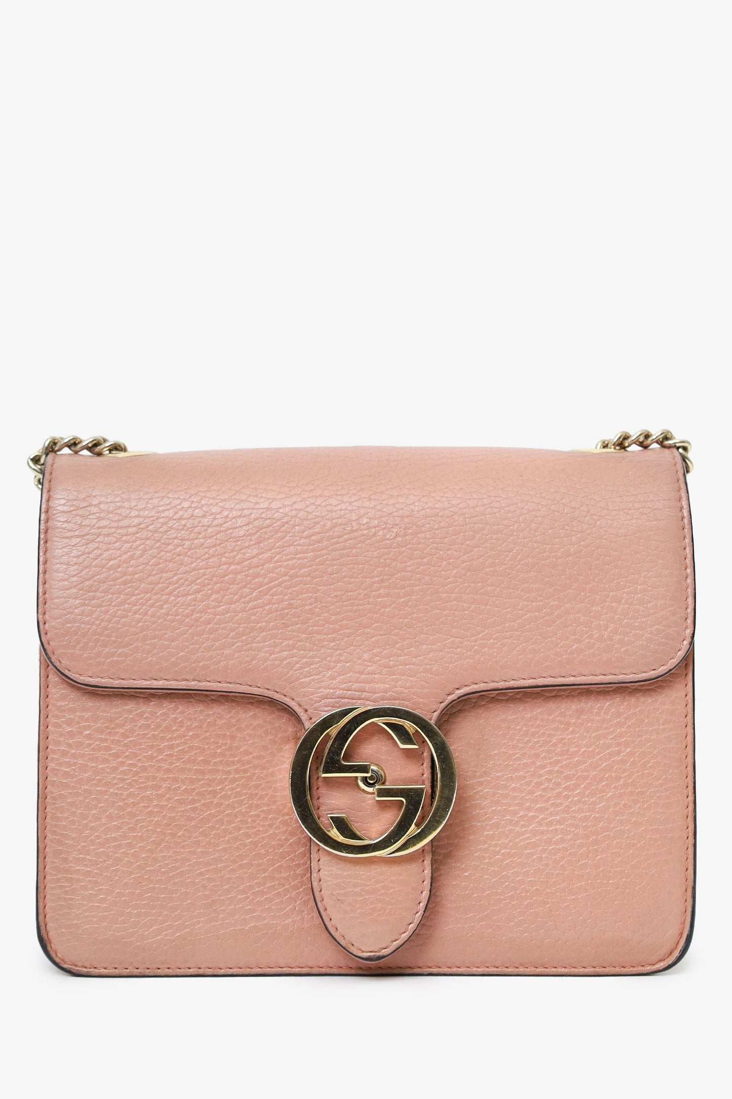 Gucci Pink Leather Interlocking G Small Dollar Bag