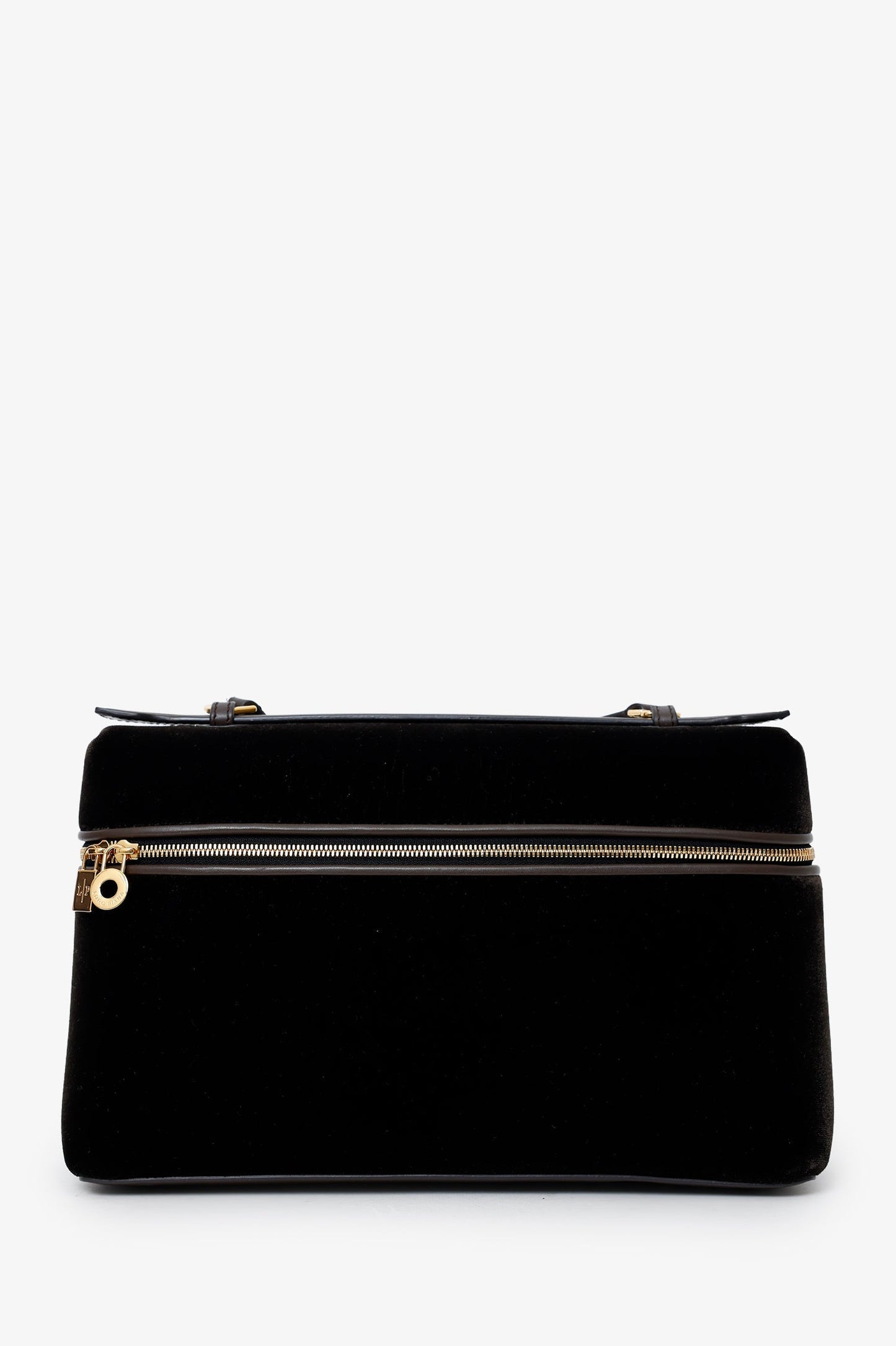 Loro Piana Black Velour/Leather L27 Crossbody With Strap