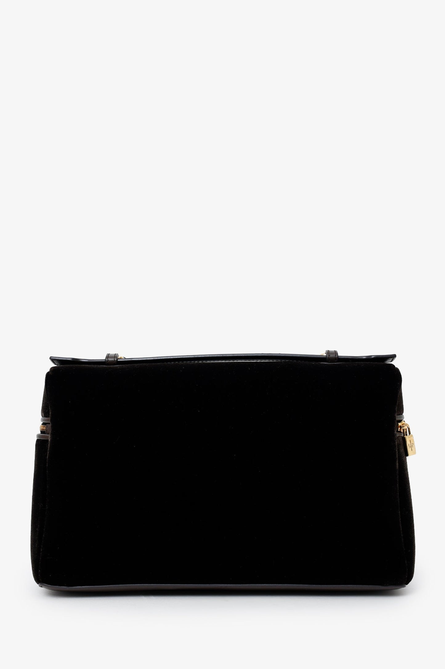 Loro Piana Black Velour/Leather L27 Crossbody With Strap
