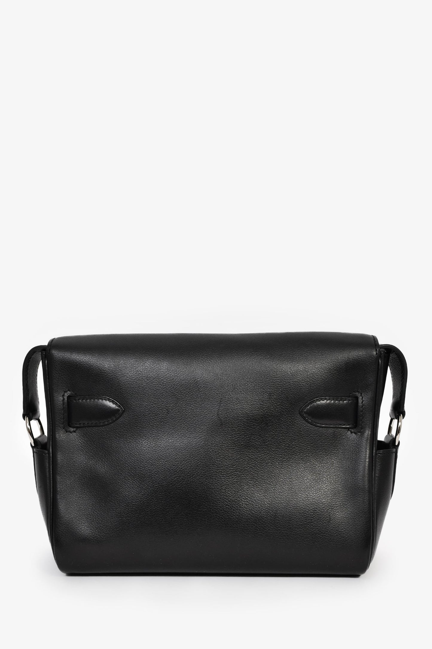 Hermès 2025 Black Leather Kelly PM Messenger Bag