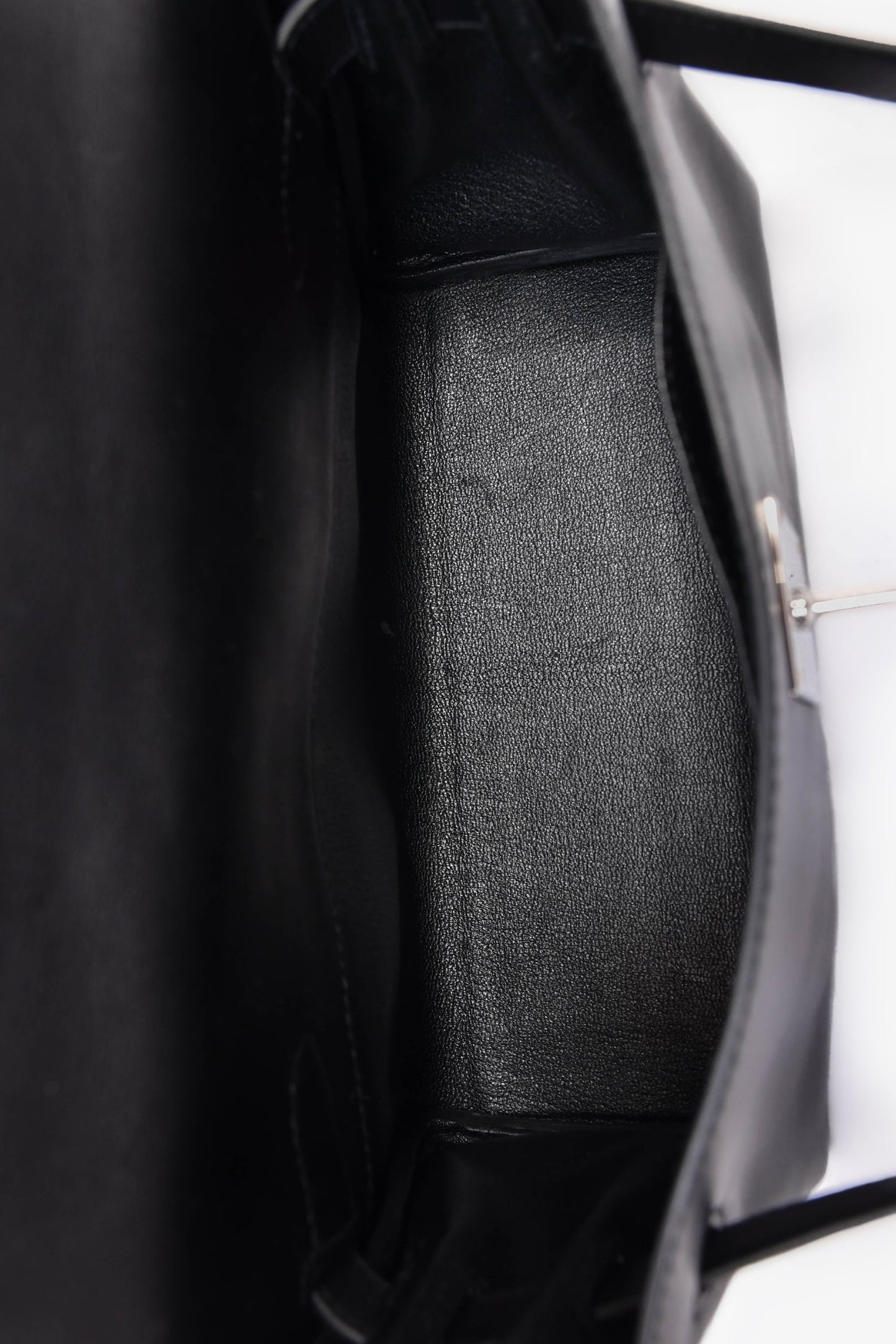 Hermès 2025 Black Leather Kelly PM Messenger Bag