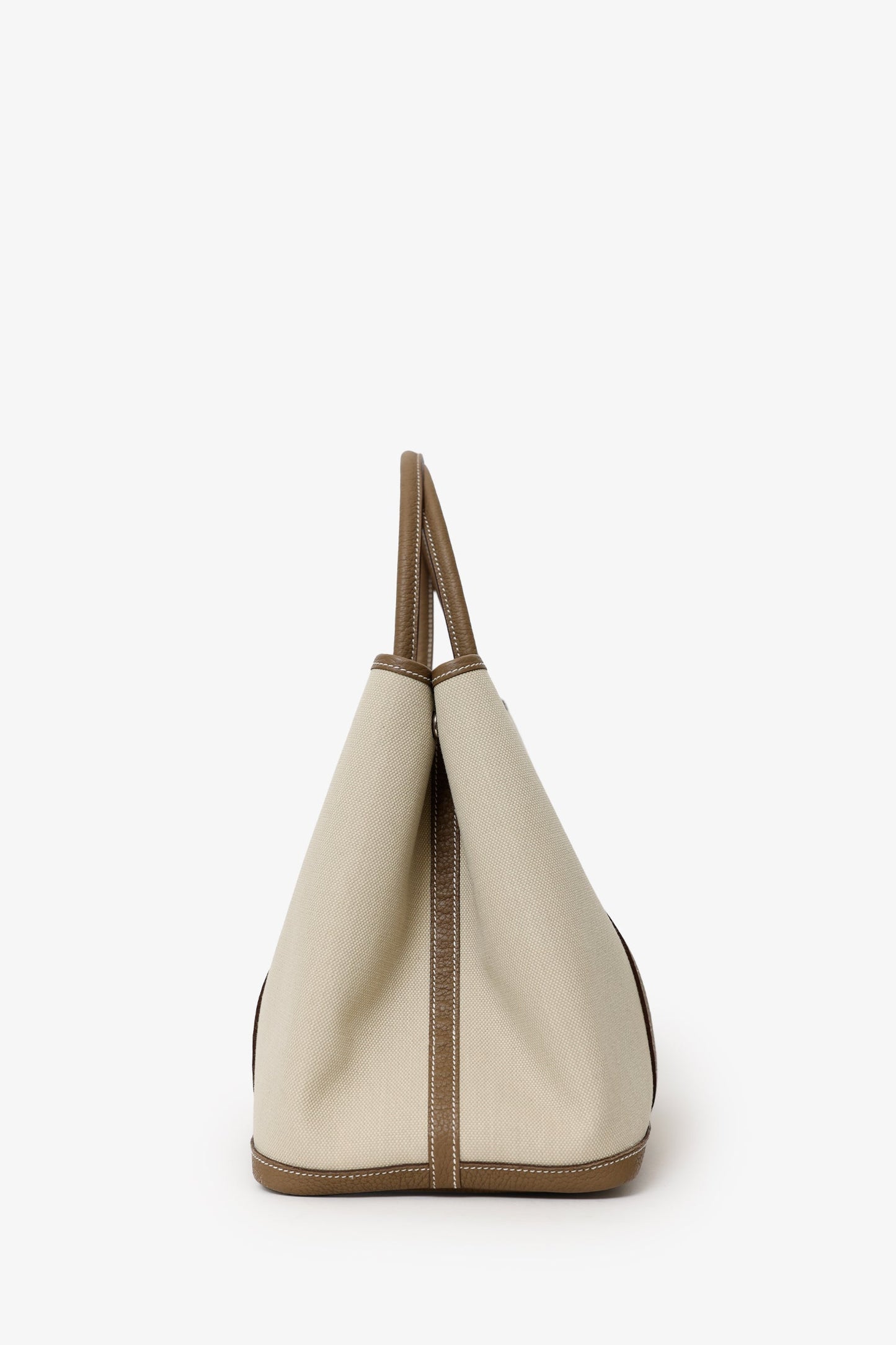 Hermès 2023 Beige Canvas/Taupe Negonda Leather Garden Party 36 Bag