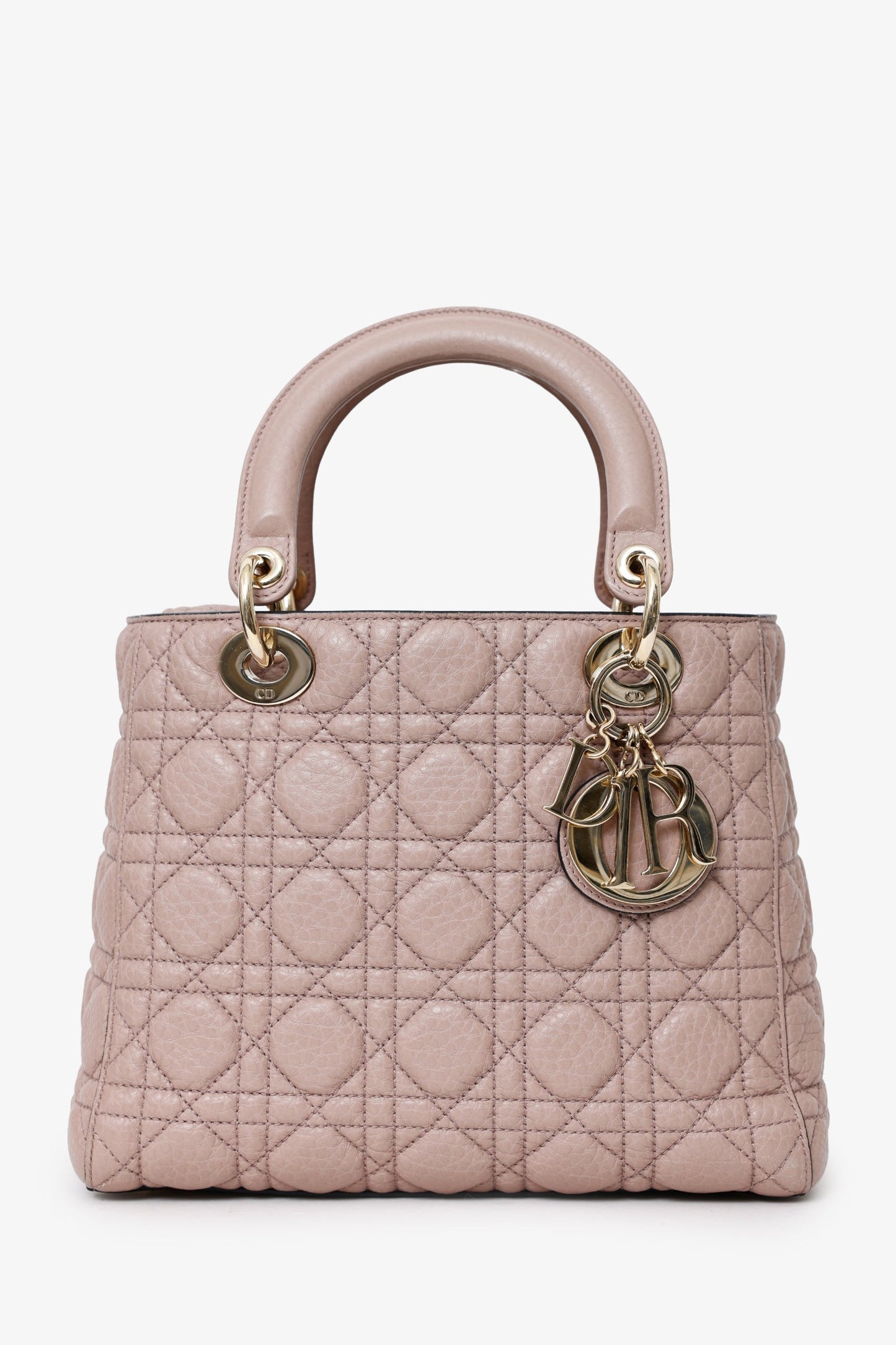 Christian Dior 2017 Powder Pink Supple Medium Lady Dior with Strap