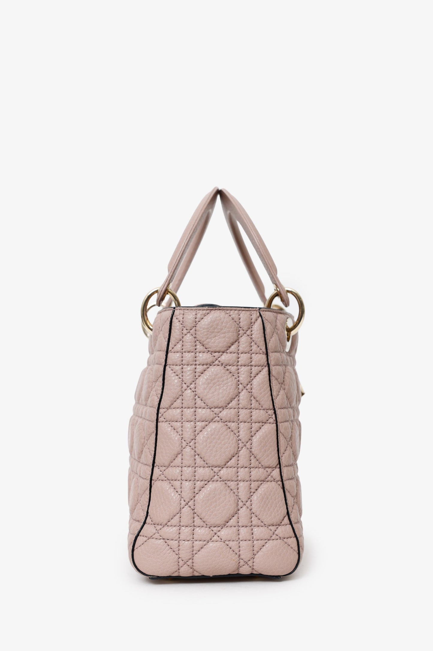 Christian Dior 2017 Powder Pink Supple Medium Lady Dior with Strap