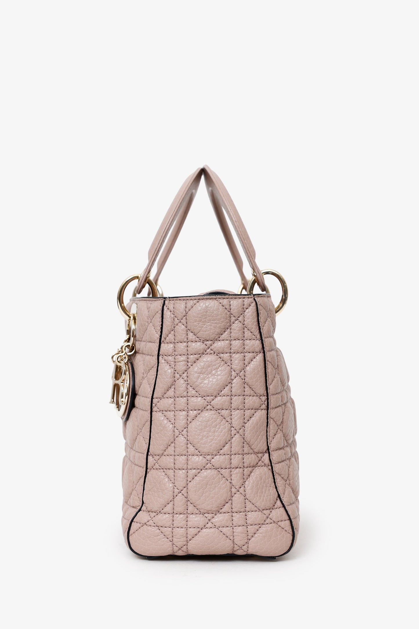 Christian Dior 2017 Powder Pink Supple Medium Lady Dior with Strap