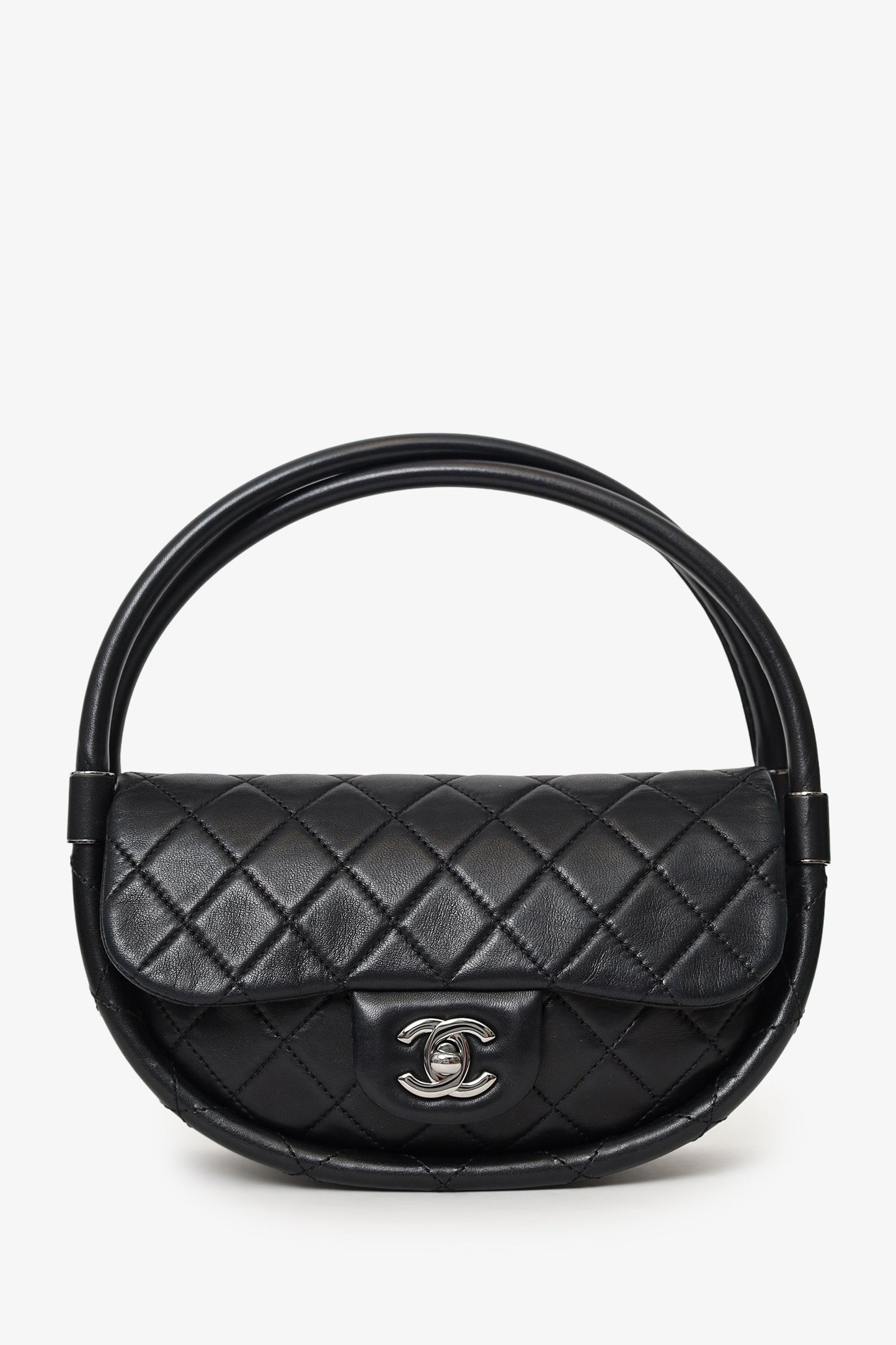 Chanel™ Black Lambskin Hula Hoop 20 Handbag