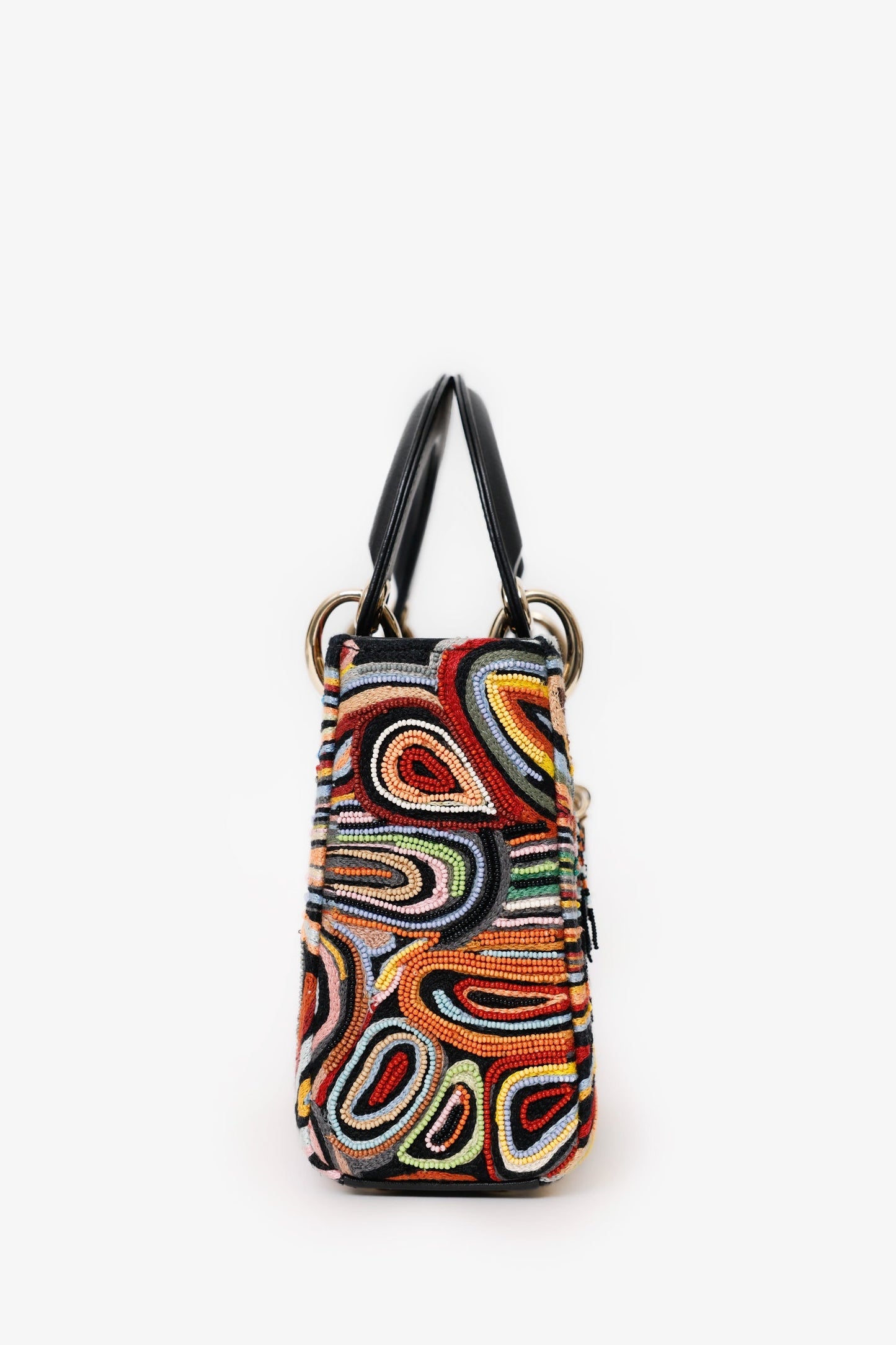 Christian Dior 2018 Limited Edition Black Beaded Embroidered Mini Lady Dior Bag