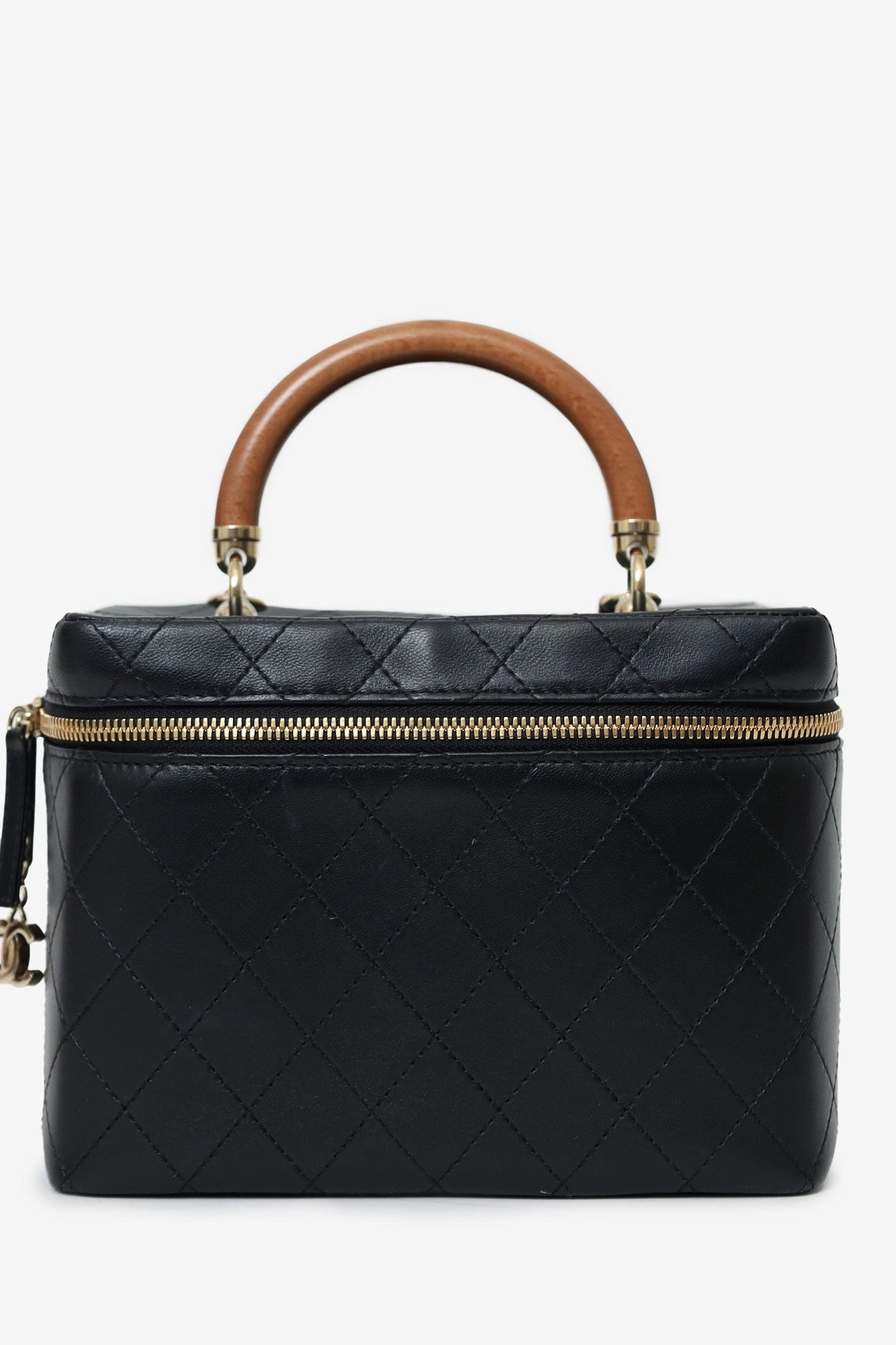 Chanel™ Black Quilted Lambskin Knock On Wood Vanity Case