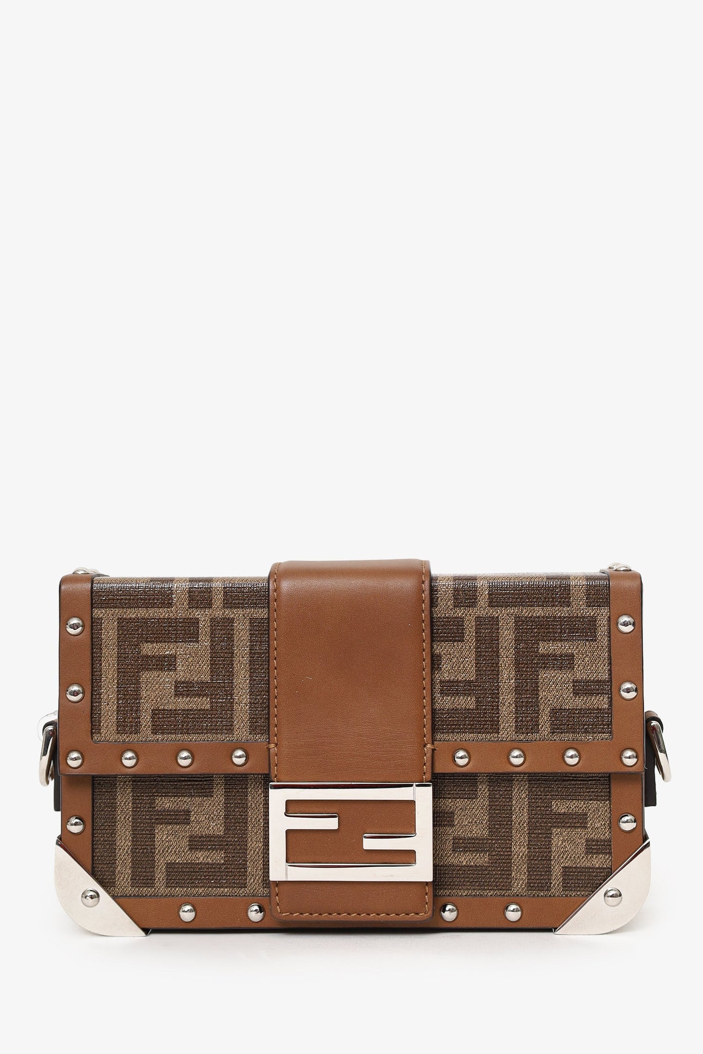 Fendi 2020 Brown FF 1974 Baguette Trunk Bag