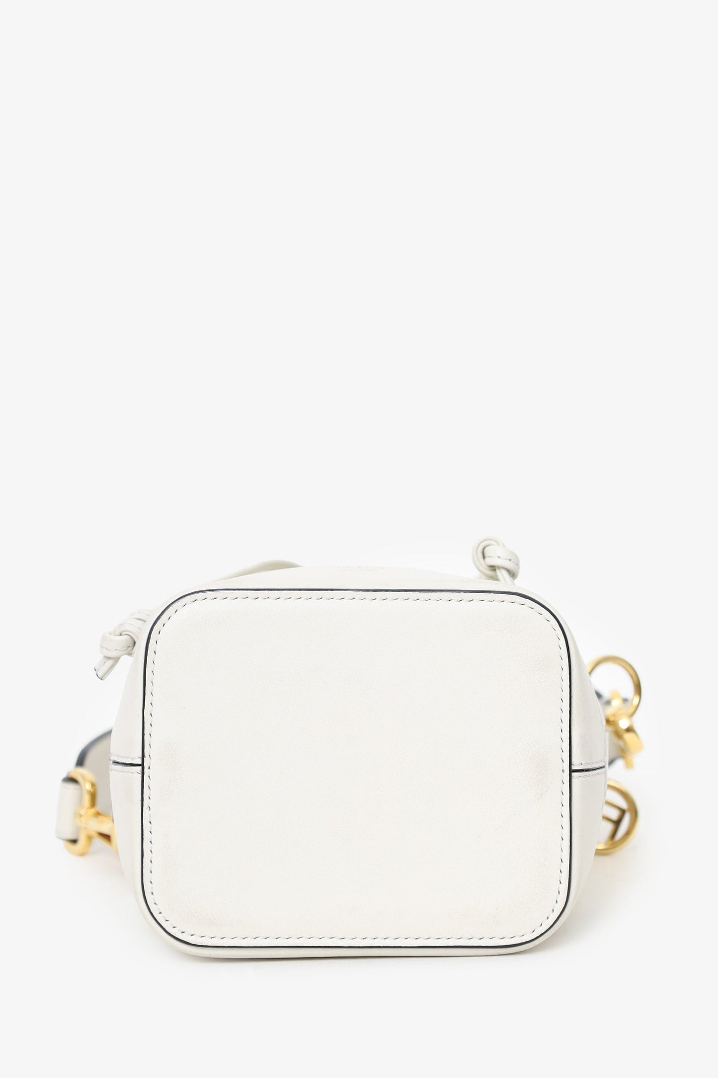 Fendi White Zucca Print Vinyl/Leather Mon Tresor Mini Bucket Bag