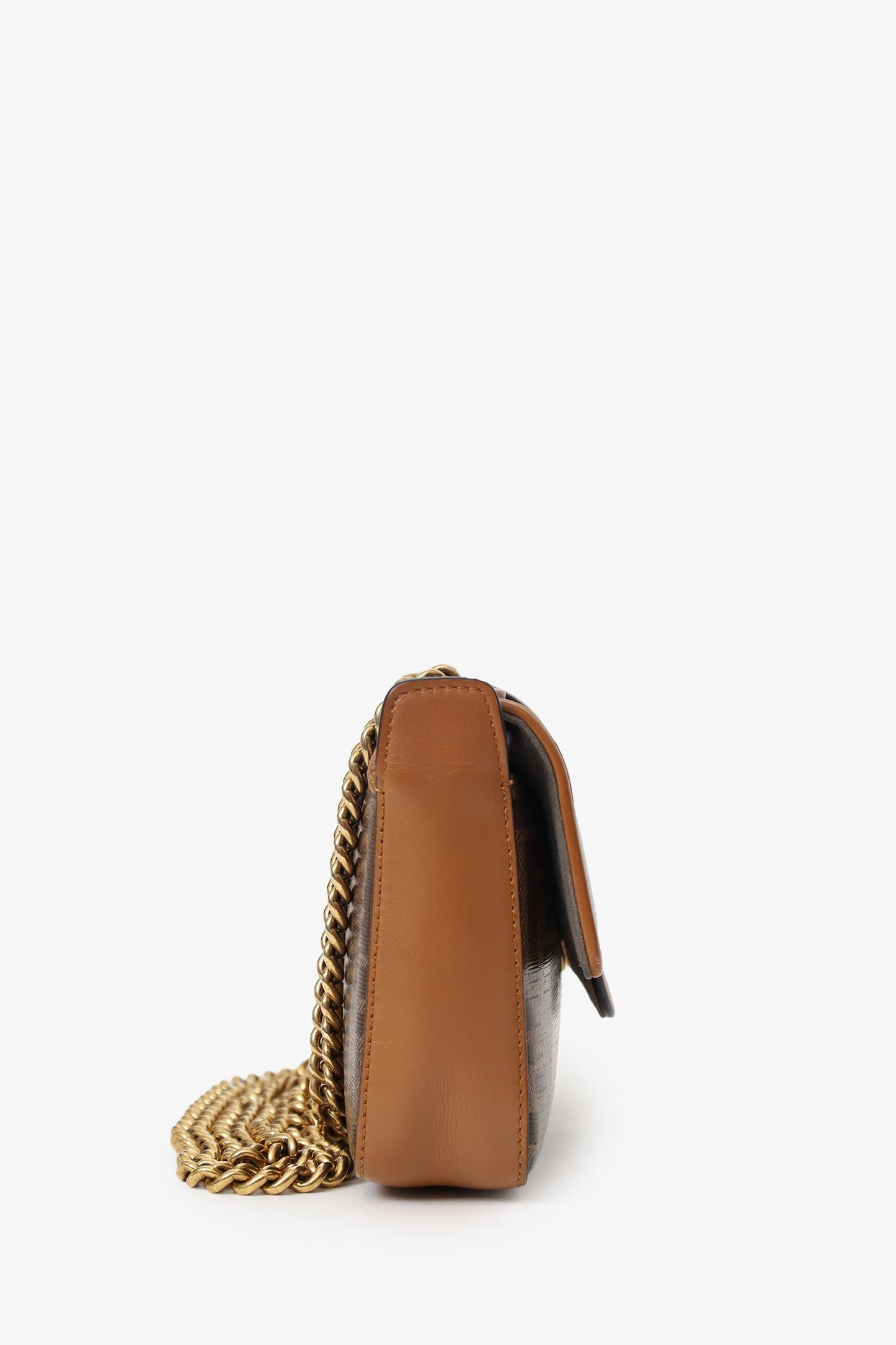 Fendi Brown Mini Double F Shoulder Bag