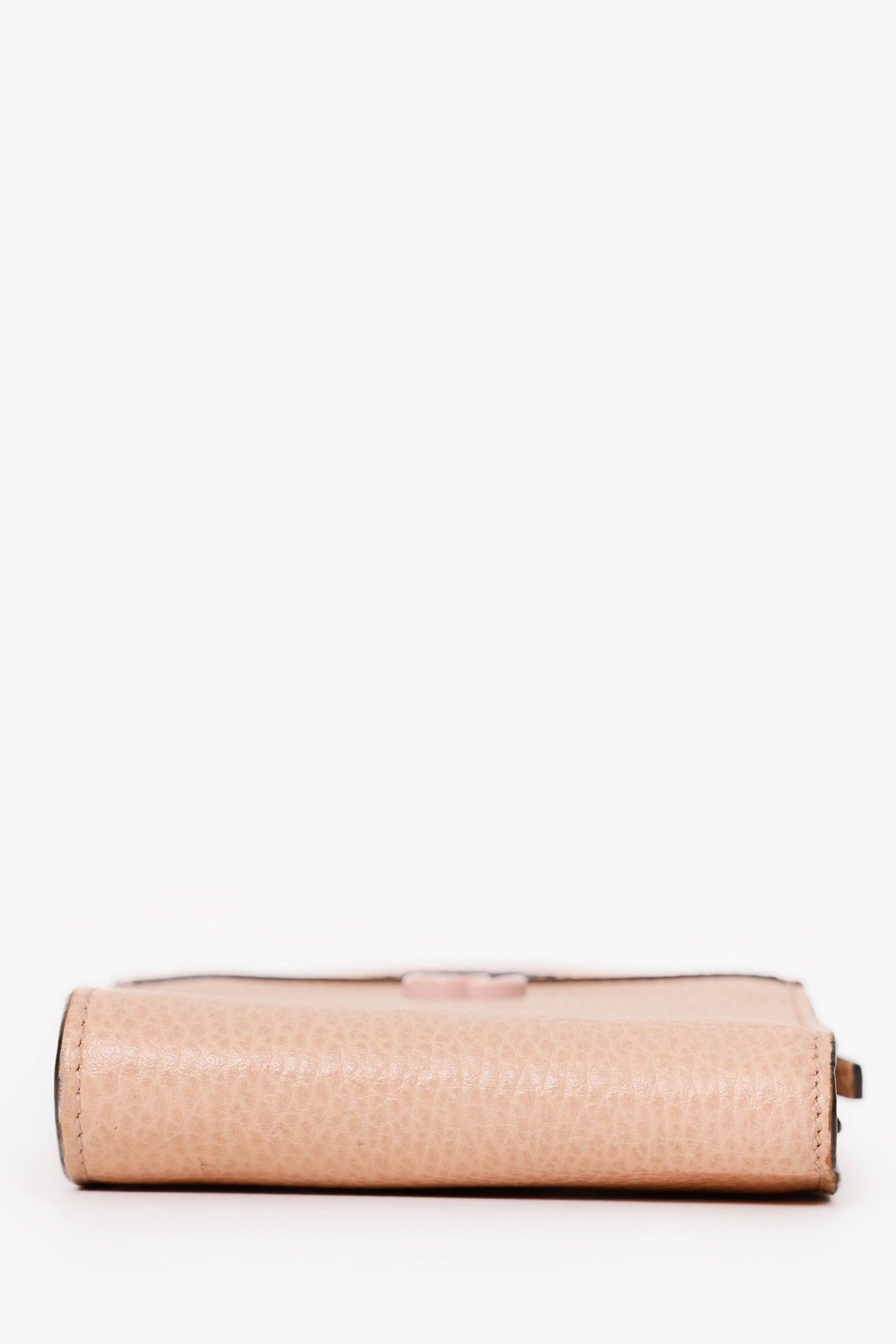 Gucci Beige Leather GG Marmont Mini Card Holder With Chain