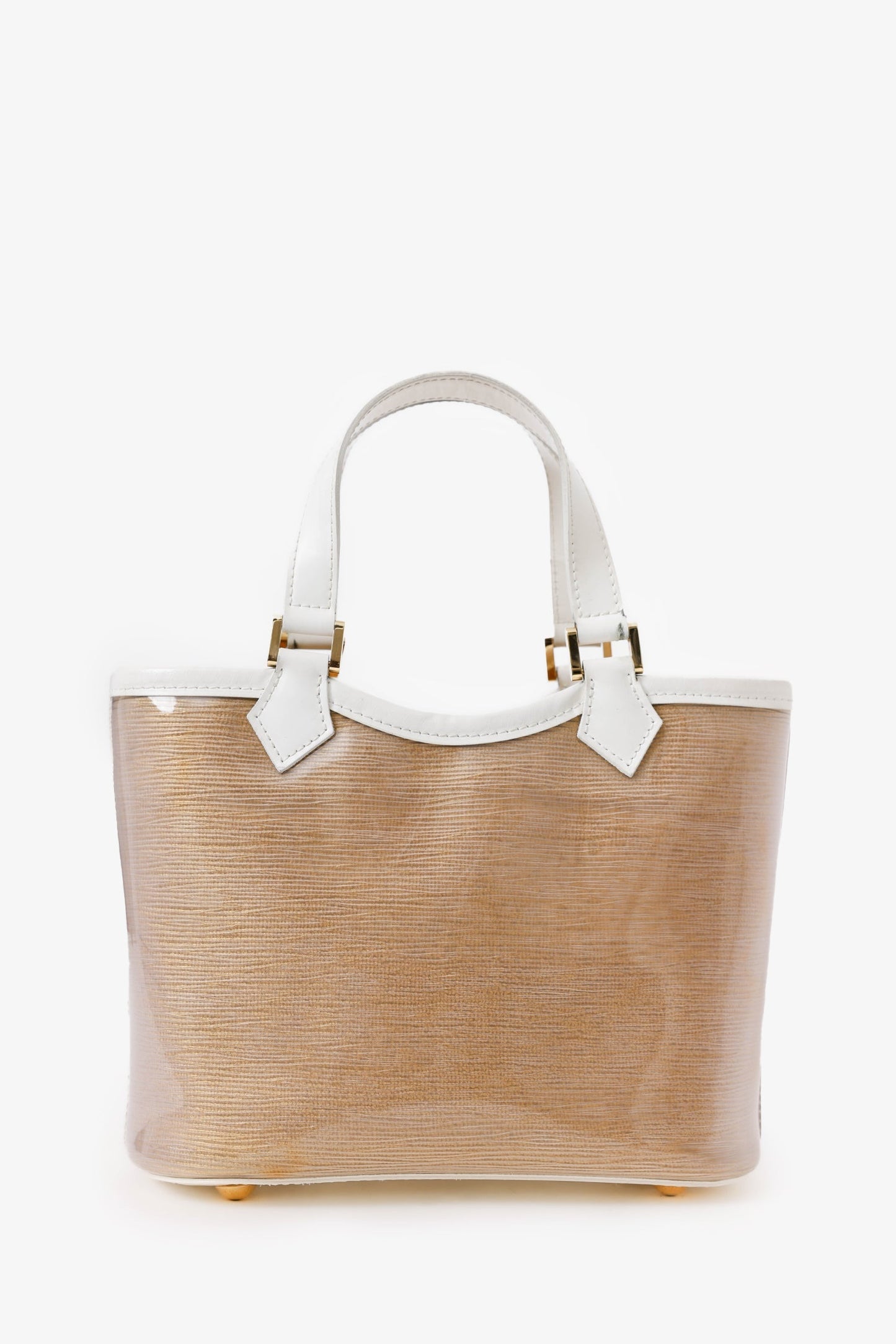Louis Vuitton Vintage Beige/White Terry Cloth Mini Lagoon Tote Bag