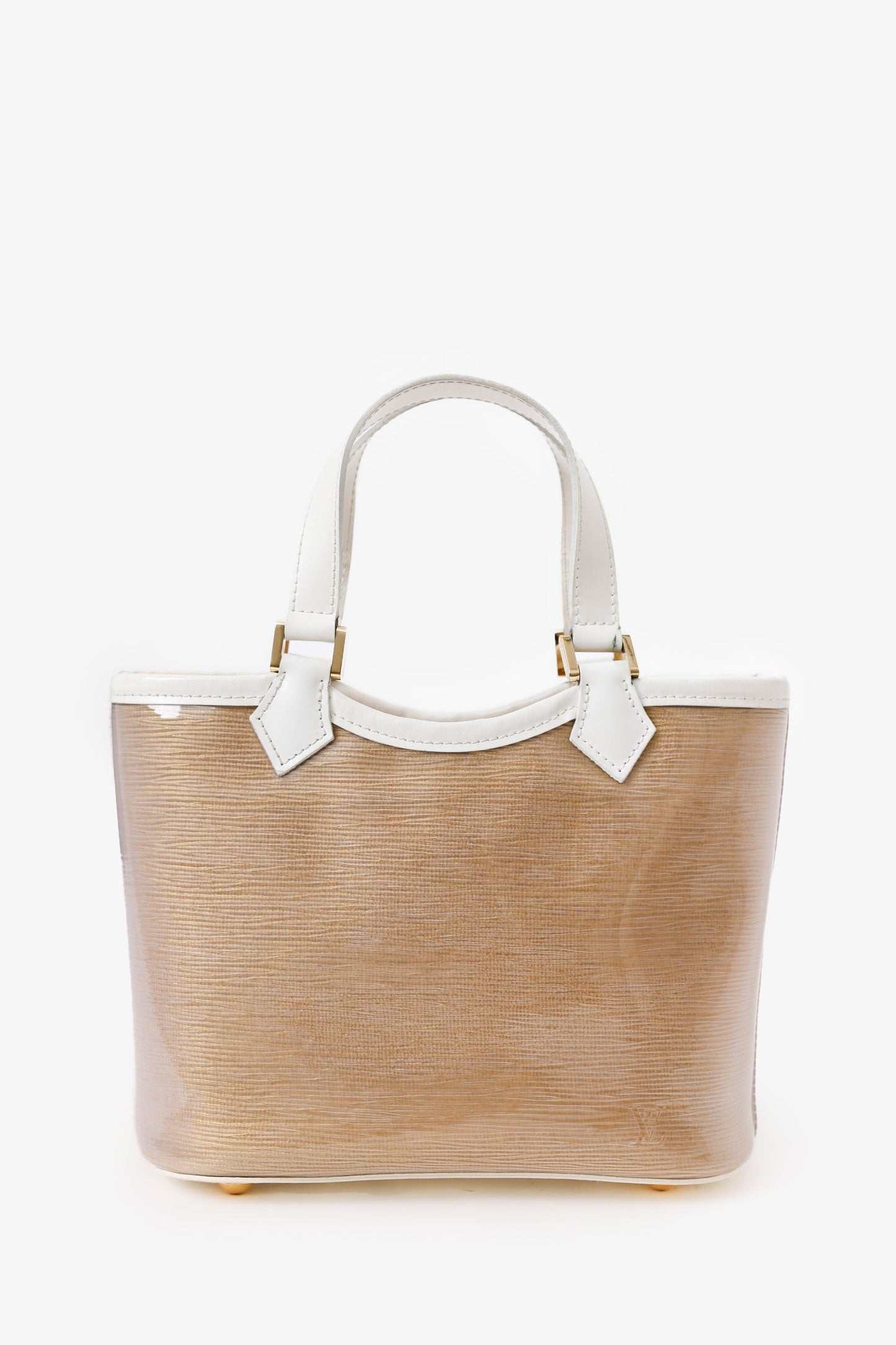 Louis Vuitton Vintage Beige/White Terry Cloth Mini Lagoon Tote Bag