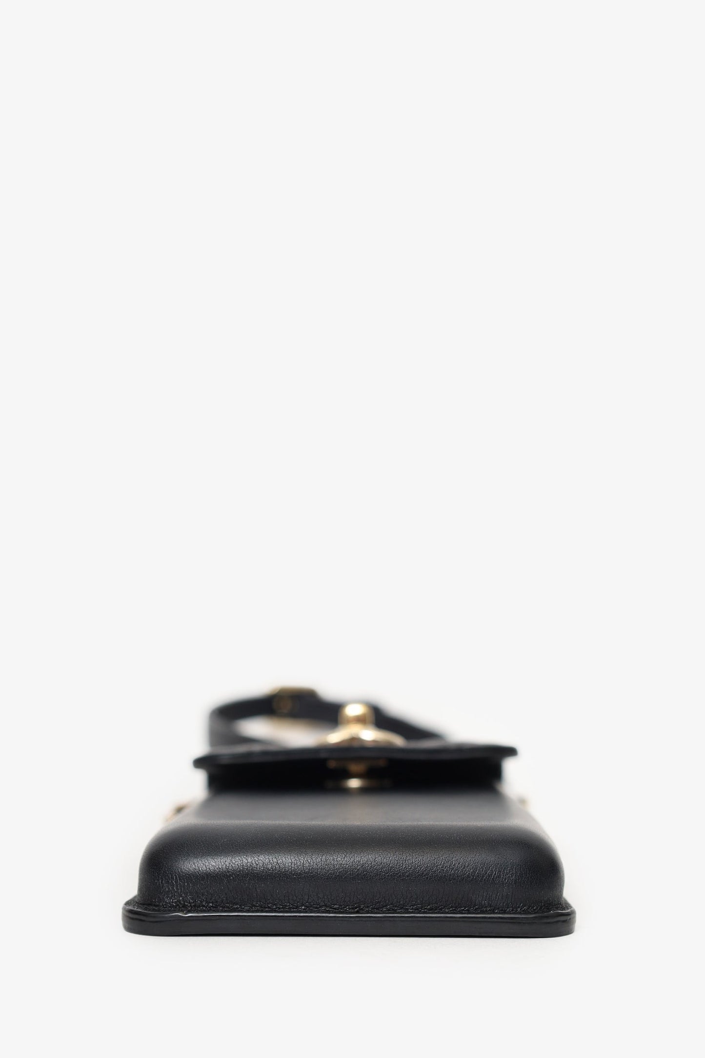 Chanel™ Black Lambskin Matelasse Phone Holder Shoulder Bag