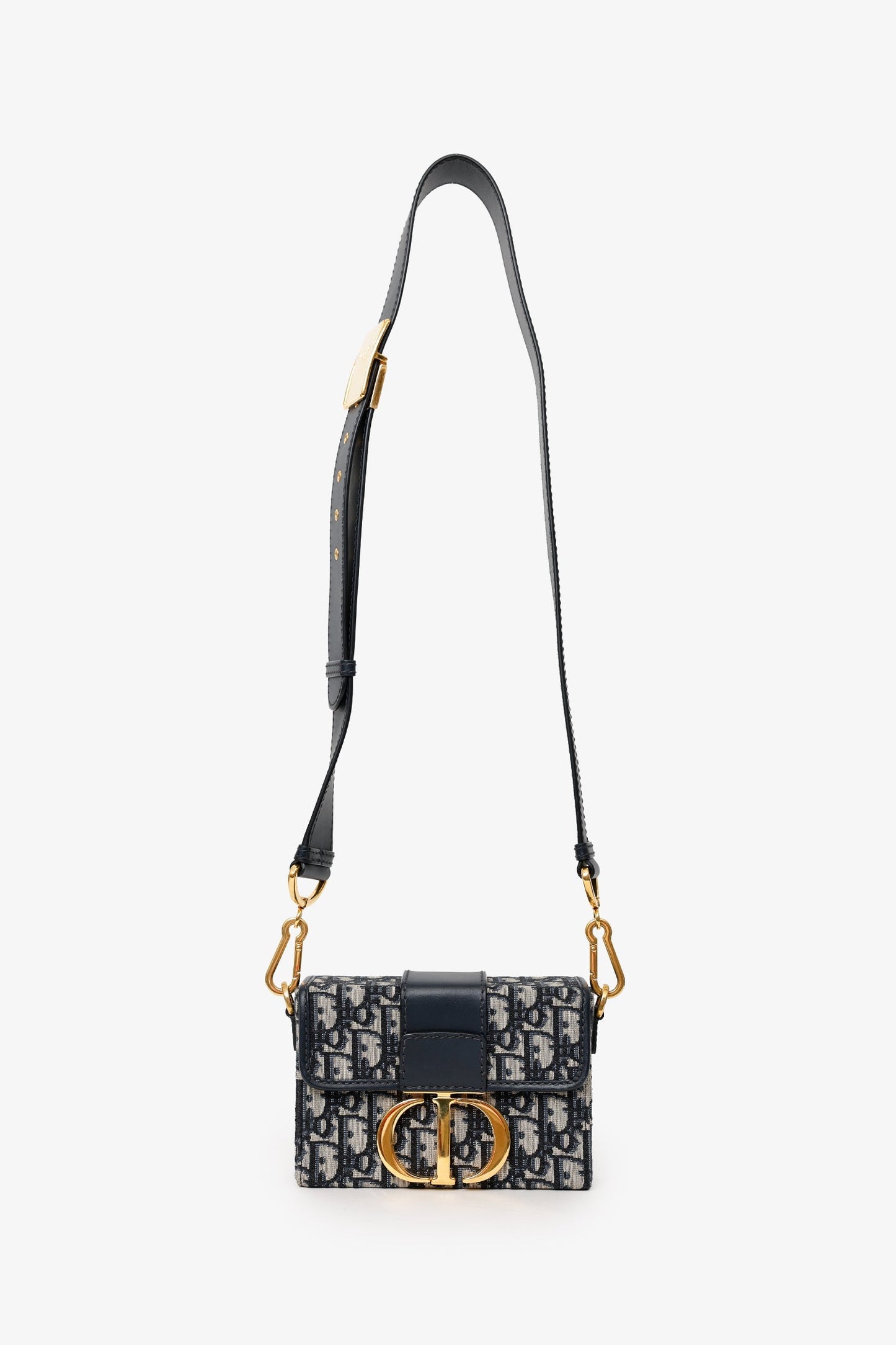 Christian Dior Navy Oblique Montaigne 30 Box Bag