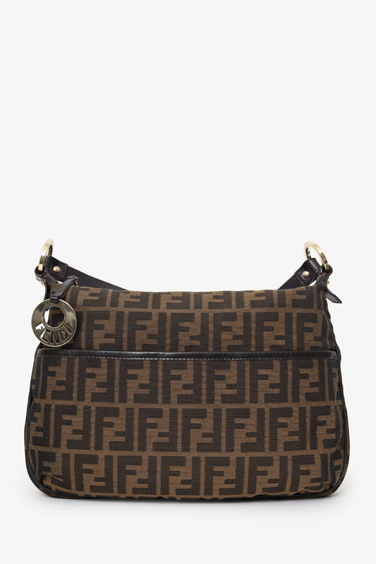 Fendi  Brown Zucca Canvas Crossbody Bag