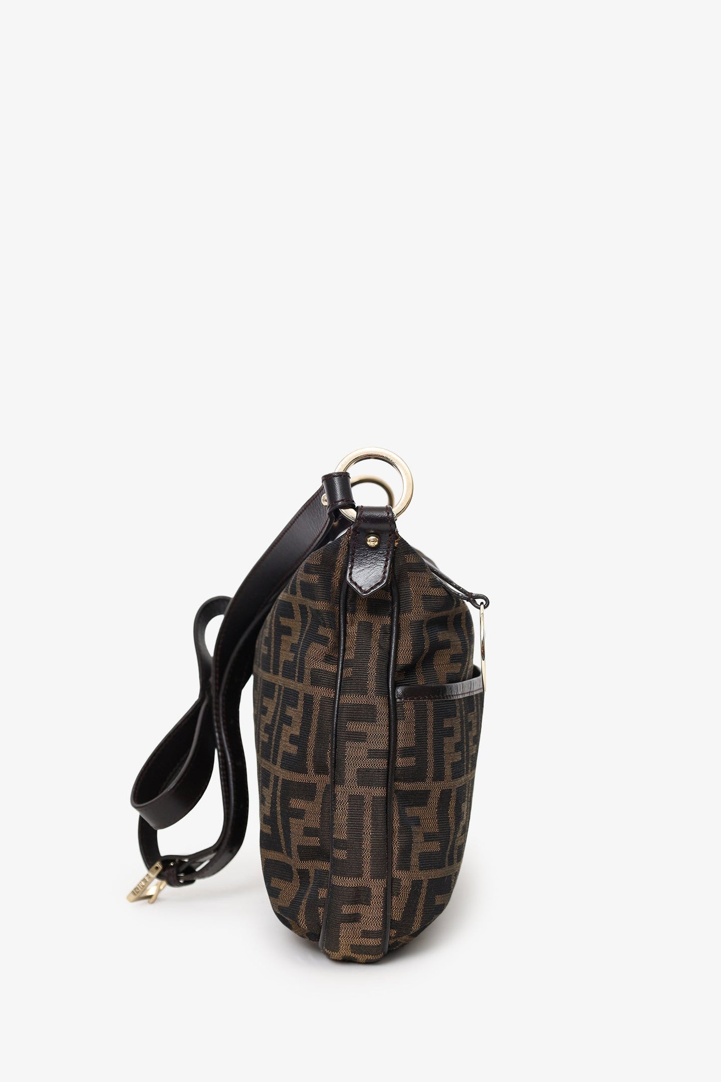 Fendi  Brown Zucca Canvas Crossbody Bag