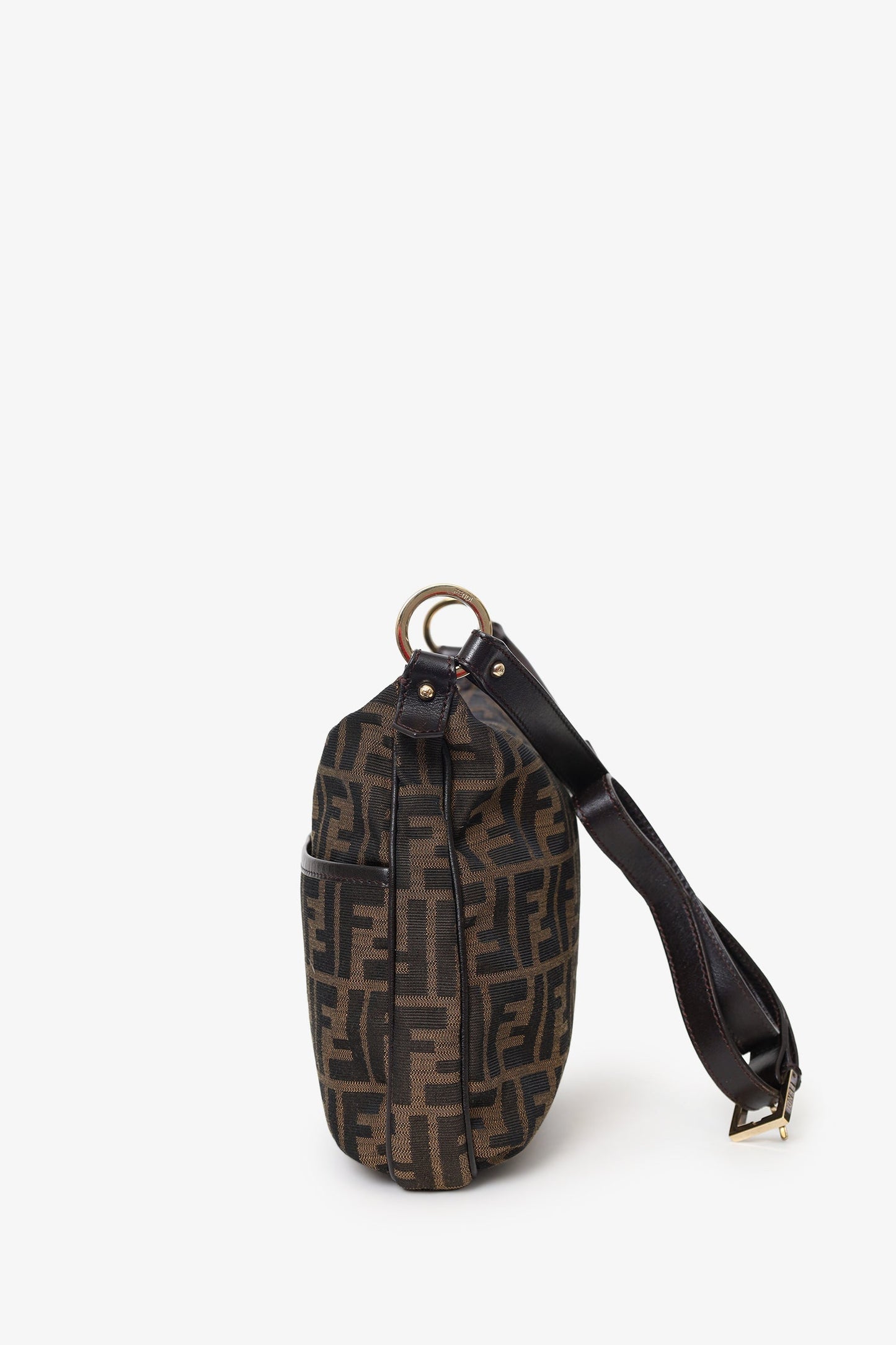 Fendi Vintage Brown Zucca Canvas Crossbody Bag