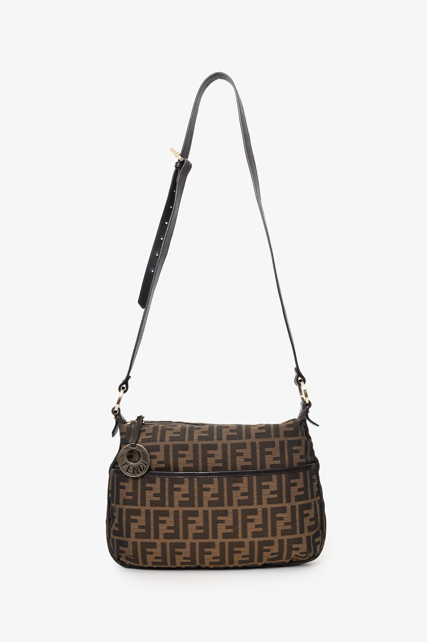 Fendi  Brown Zucca Canvas Crossbody Bag