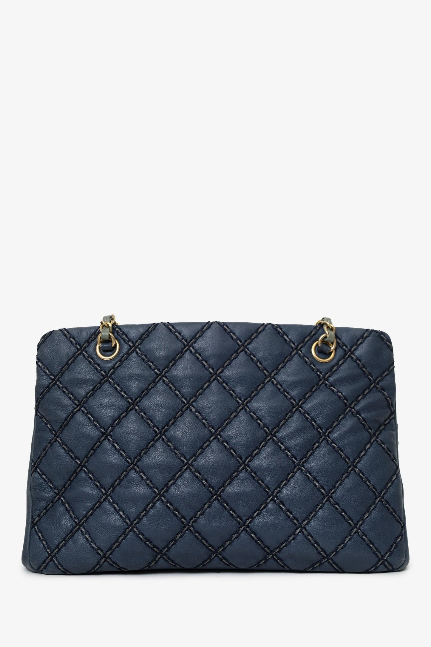 Chanel™ 2014 Blue Leather Paris-Dallas Chic Stitch Bag