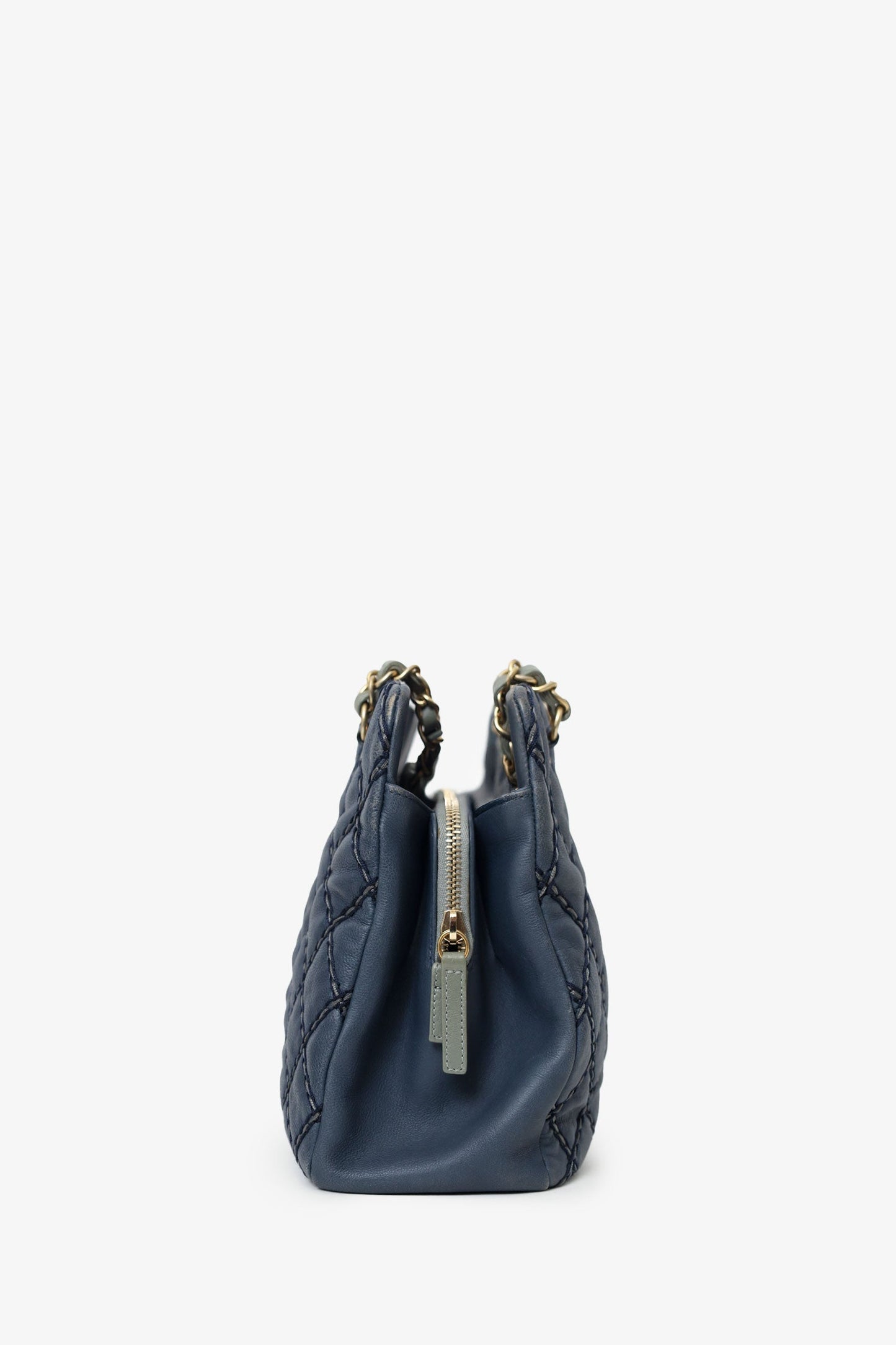 Chanel™ 2014 Blue Leather Paris-Dallas Chic Stitch Bag