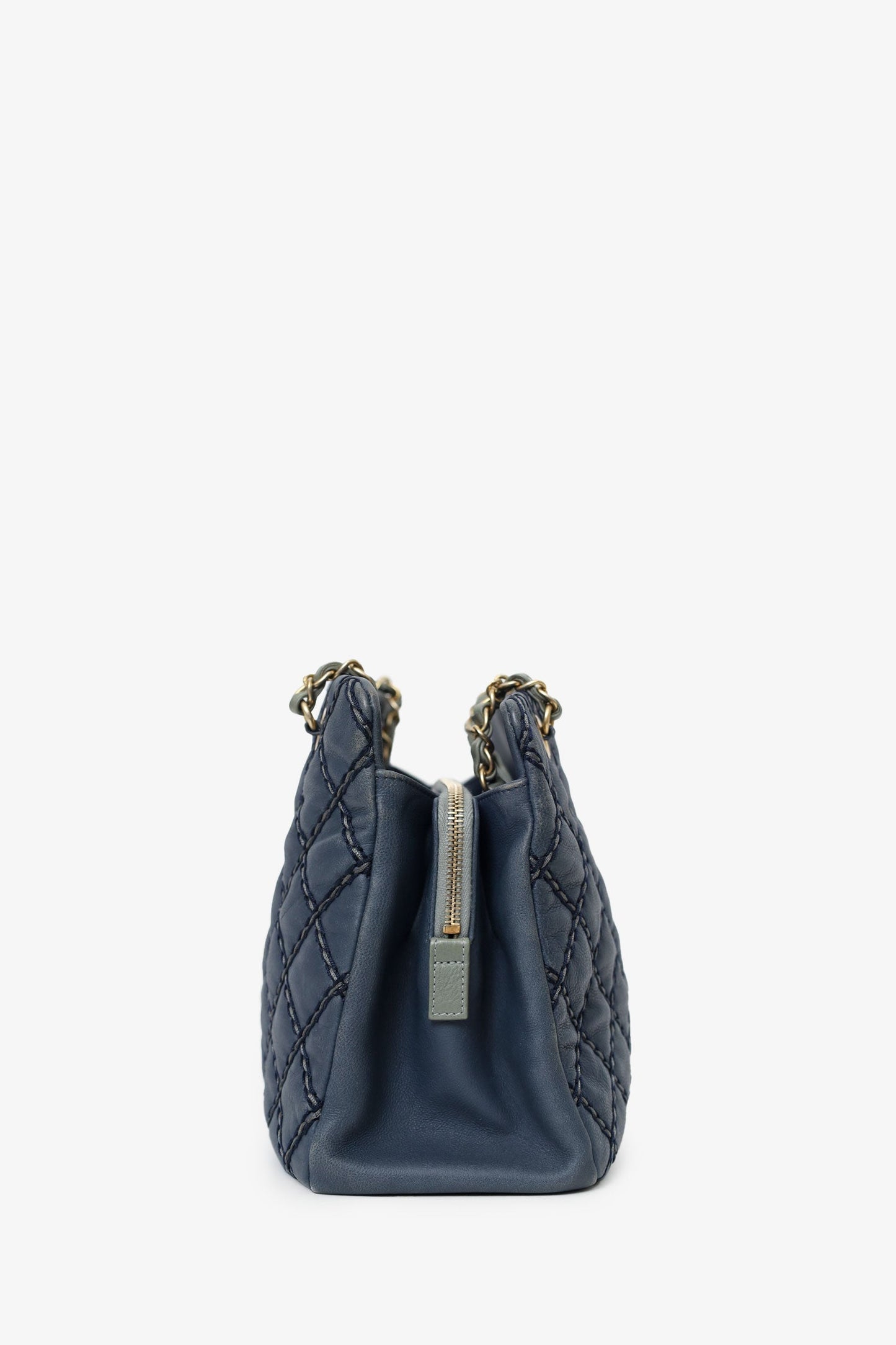 Chanel™ 2014 Blue Leather Paris-Dallas Chic Stitch Bag