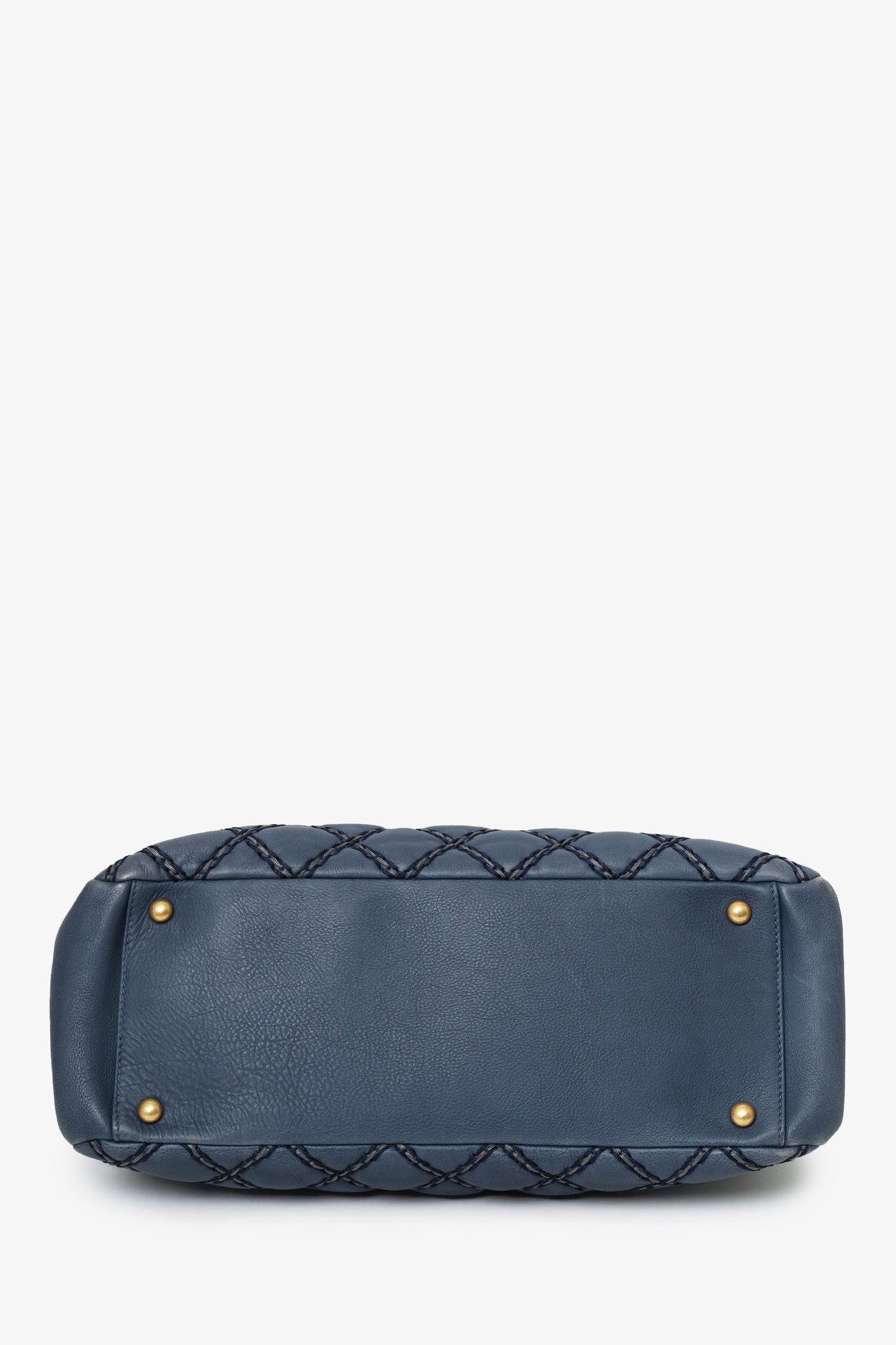 Chanel™ 2014 Blue Leather Paris-Dallas Chic Stitch Bag