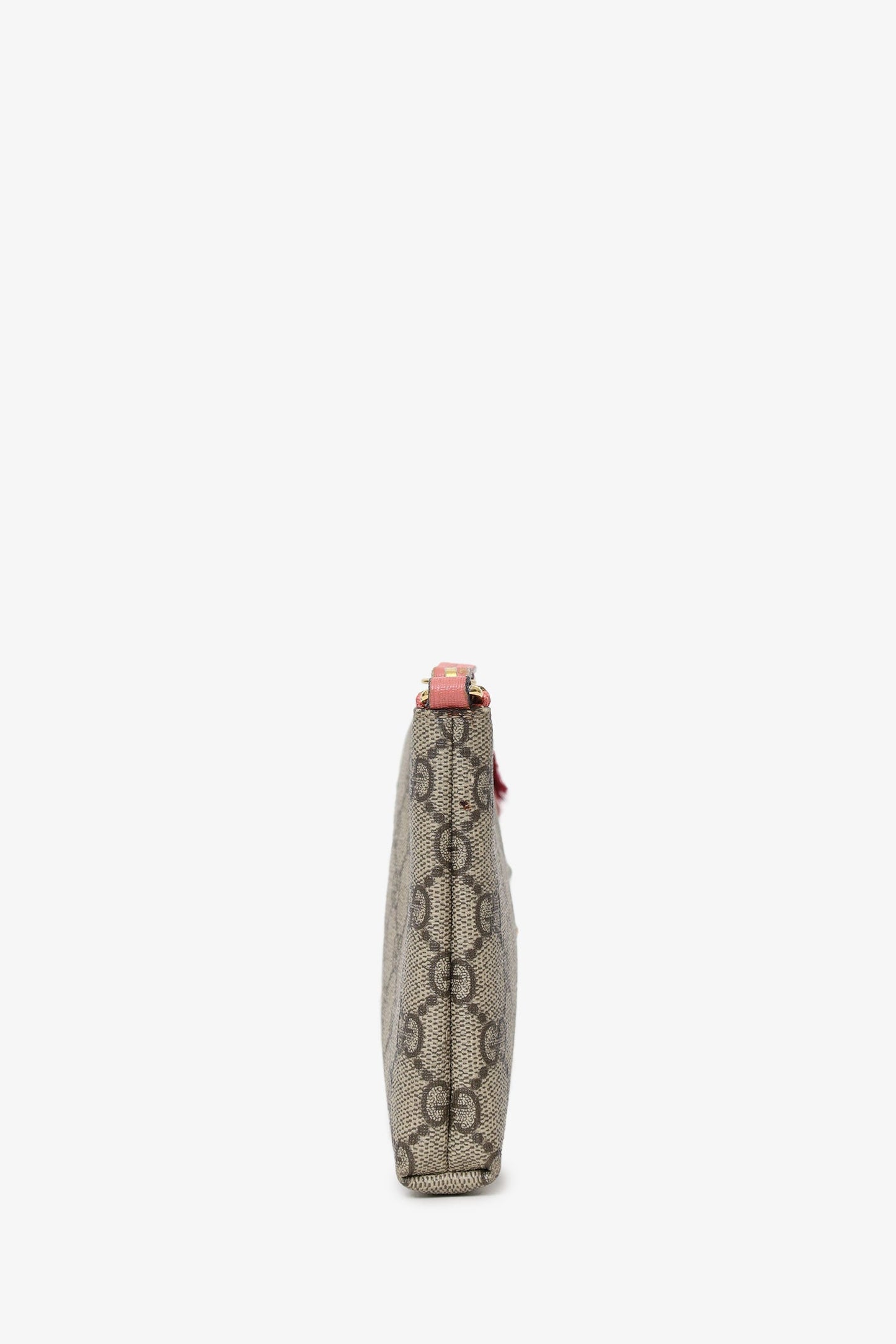 Gucci GG Supreme Monogram Face Embroidered Wrist Wallet