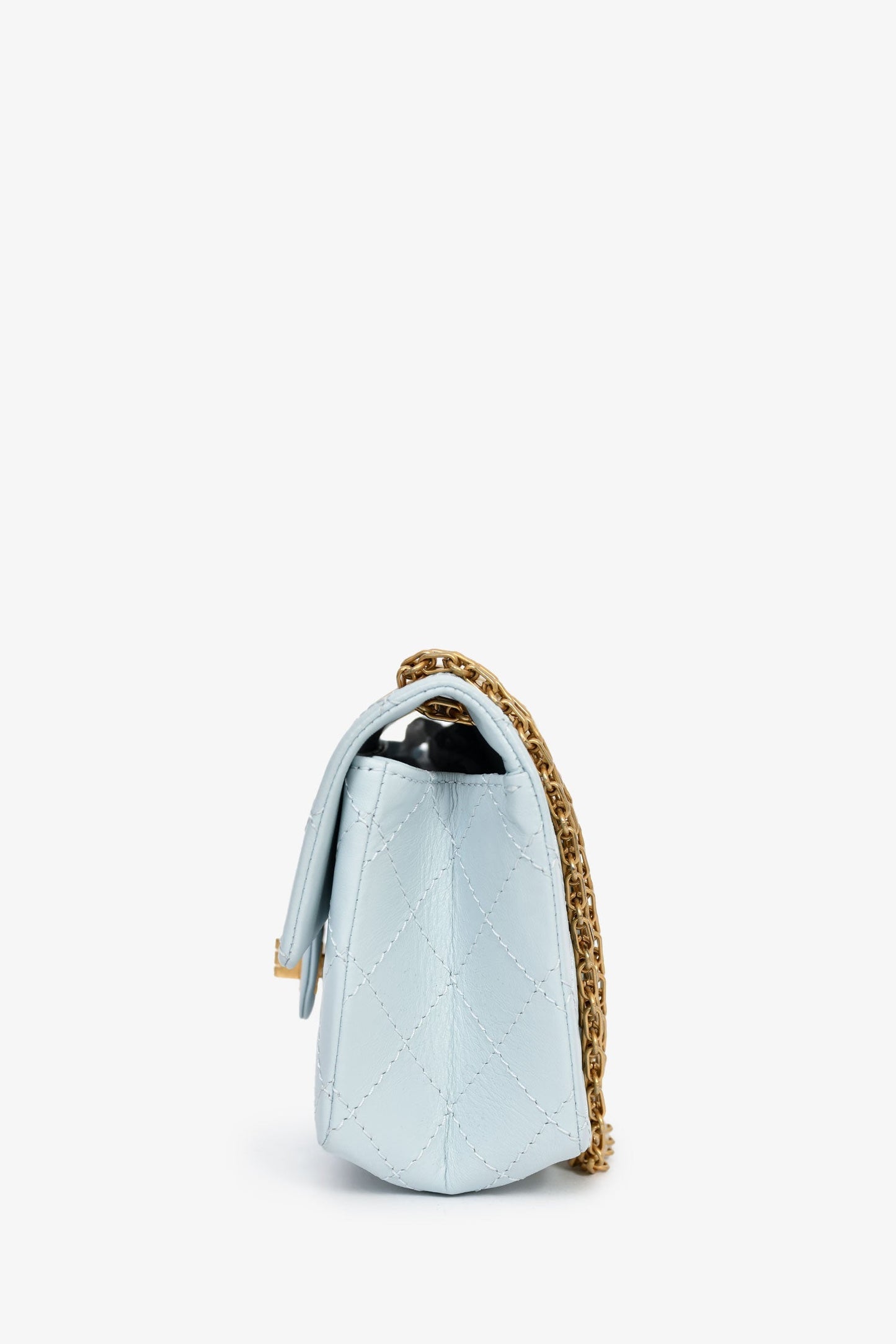 Chanel™ Blue Calfskin Leather Mini 2.55 Reissue Classic Flap Bag